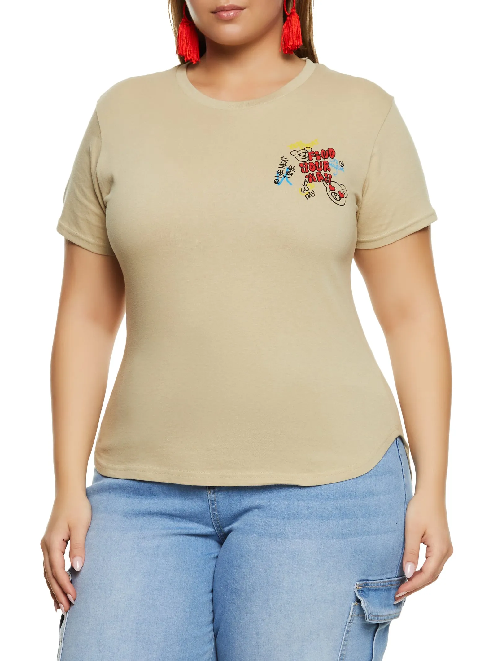 Plus Size Find Your Way Graphic High Low Tee sold by Rainbow product image thumbnail 3