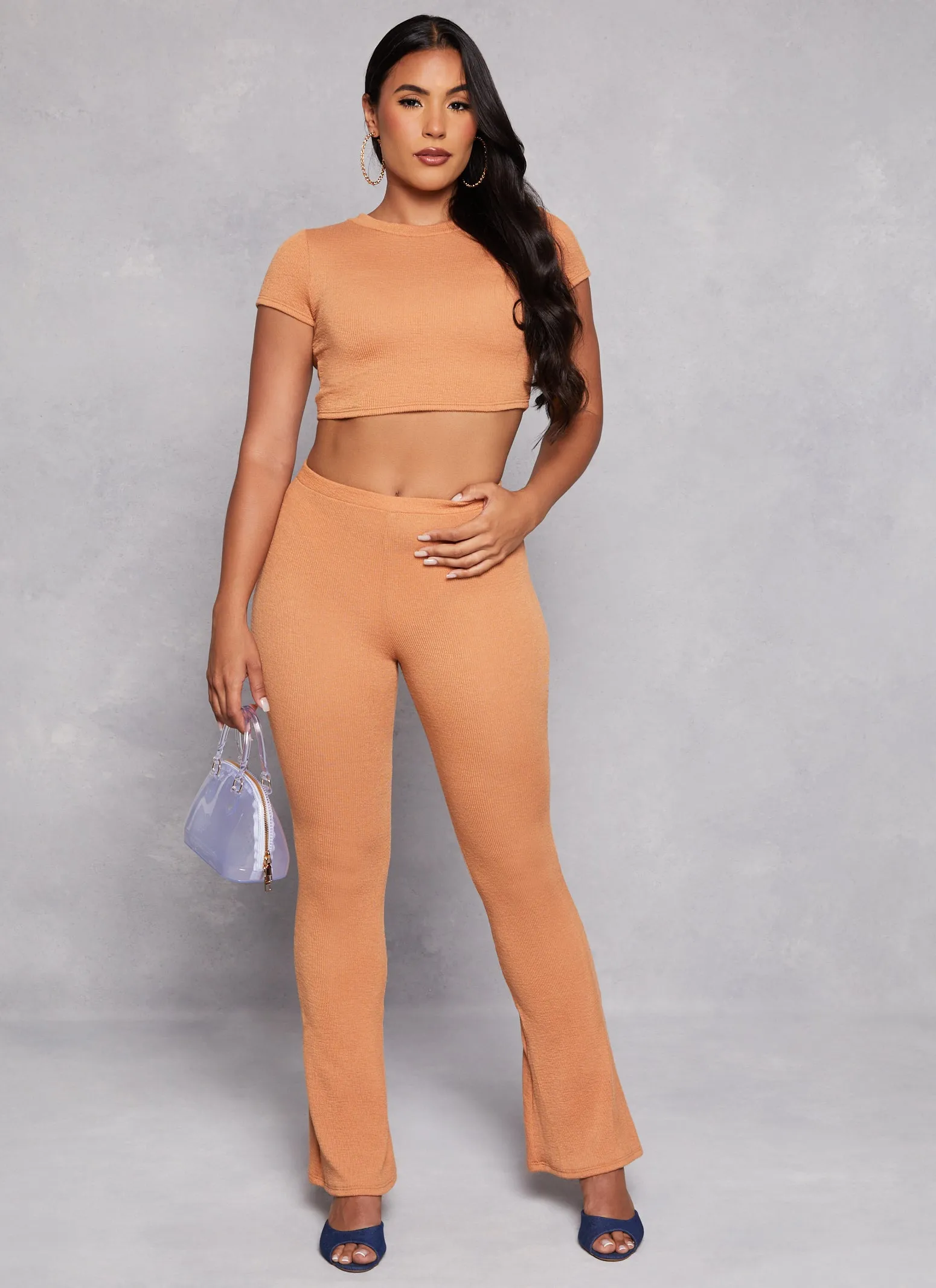 Ribbed Knit Cropped Tee sold by Rainbow product image thumbnail 2