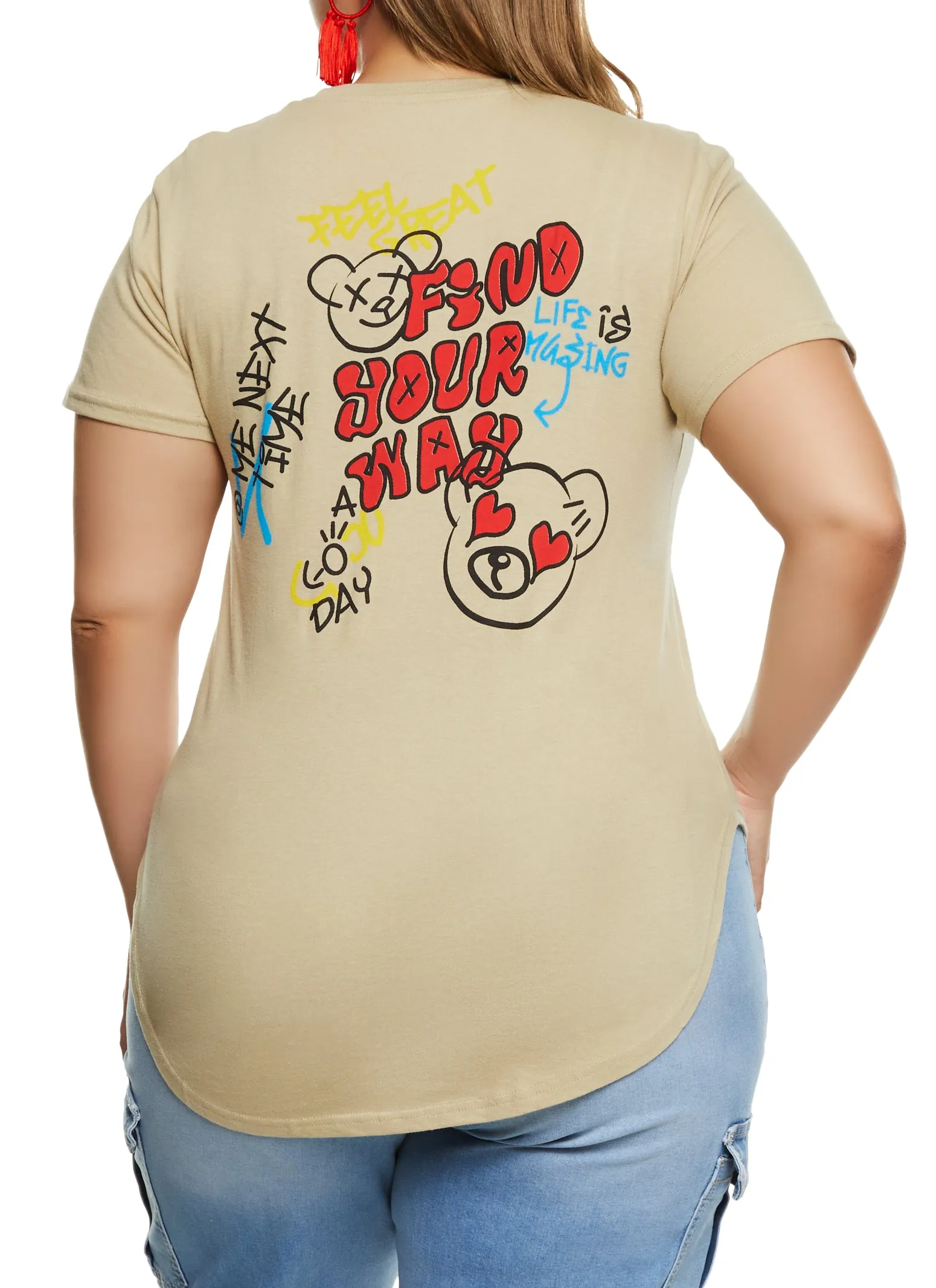 Plus Size Find Your Way Graphic High Low Tee sold by Rainbow