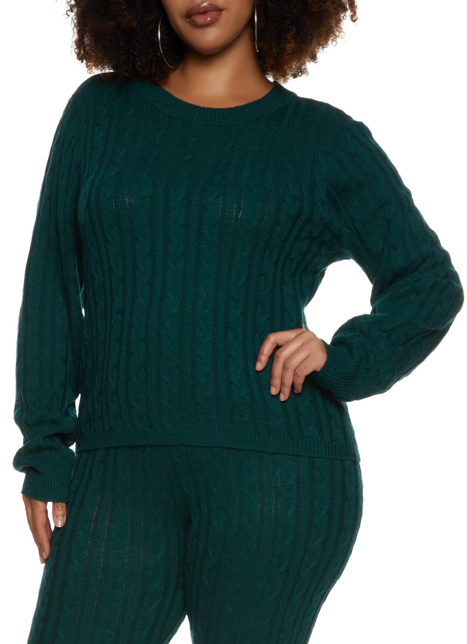 Plus Size Cable Knit Sweater sold by Rainbow