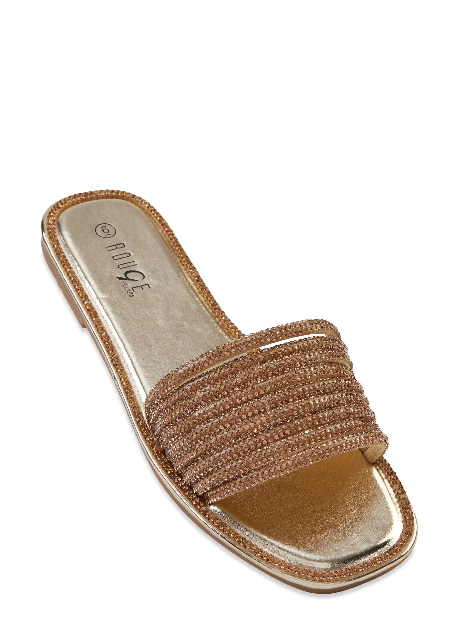 Rhinestone Strappy Band Slide Sandals sold by Rainbow