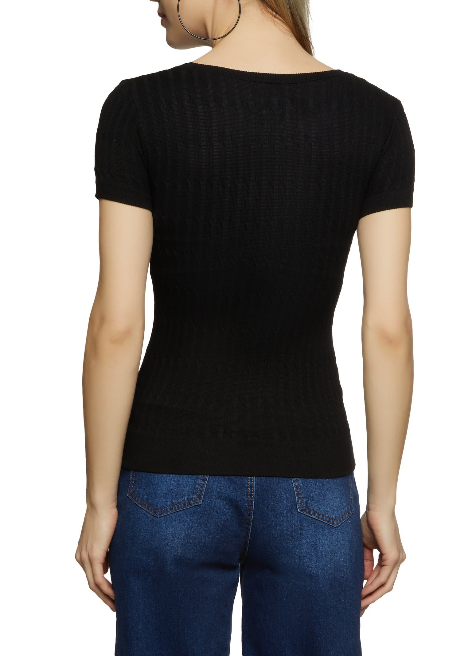 Textured Knit Crew Neck Seamless Tee sold by Rainbow product image thumbnail 2
