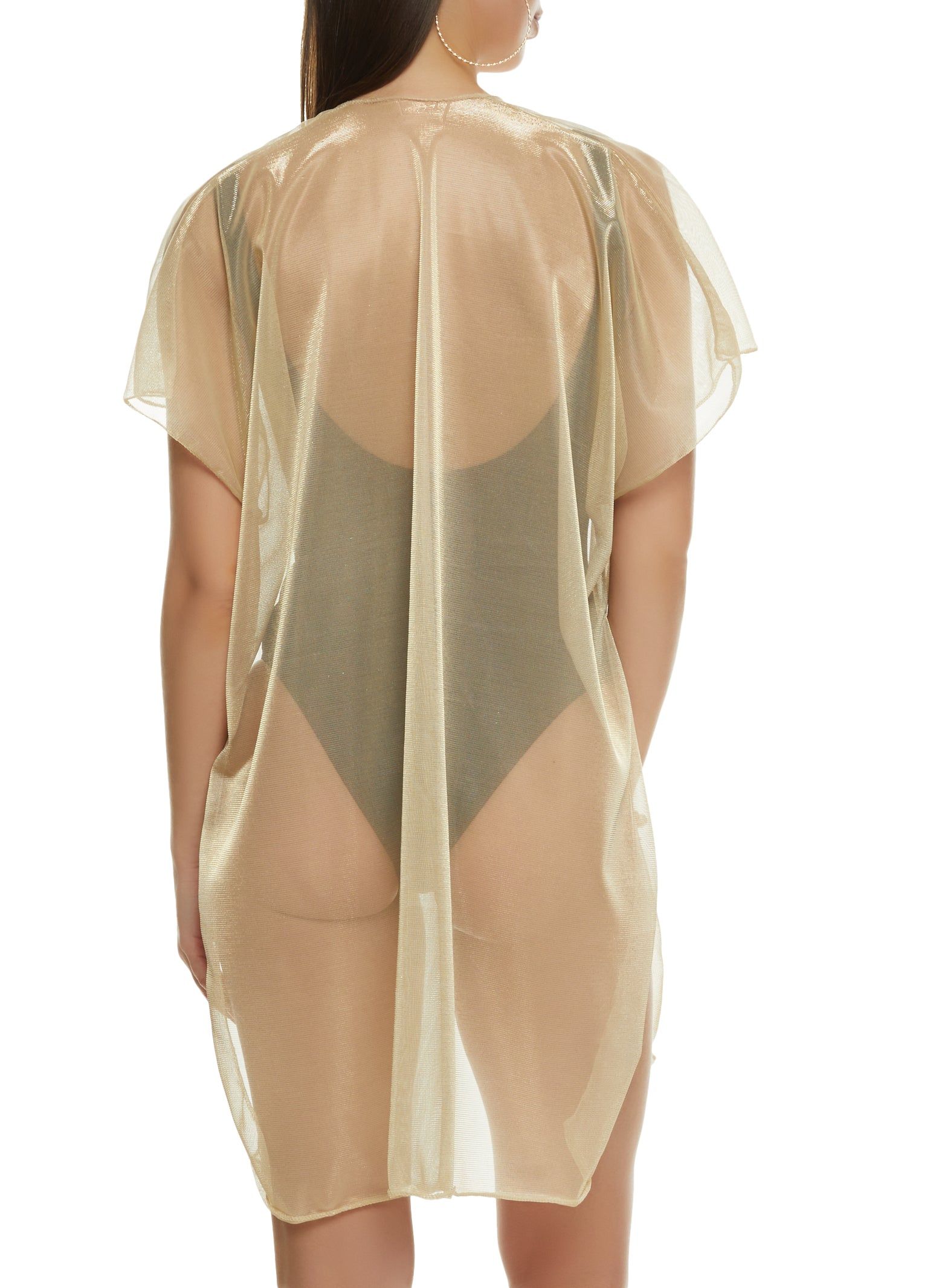 Short Sleeve Open Front Swim Cover Up sold by Rainbow product image thumbnail 3