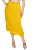 Plus Size Linen Toggle Drawstring Hem Cargo Skirt sold by Rainbow