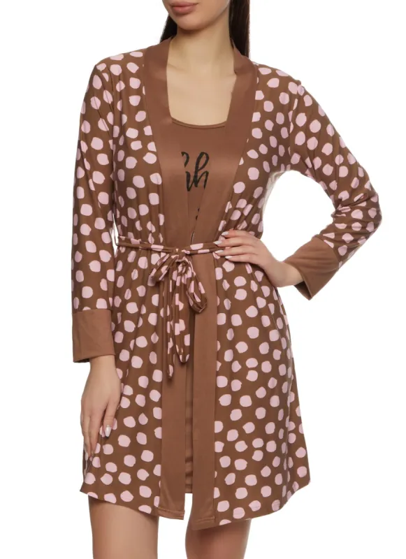 Shhh Im Still Asleep Cami Nightgown and Robe sold by Rainbow