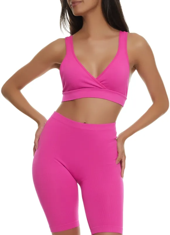 Rib Knit Seamless Sports Bra sold by Rainbow