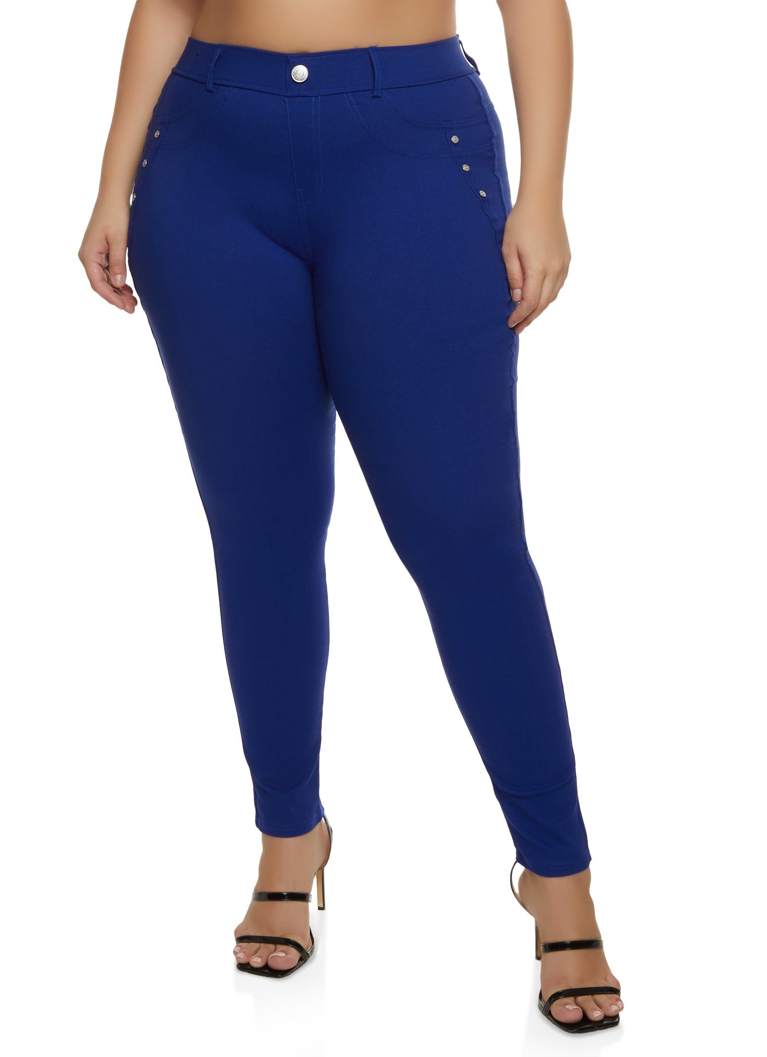 Plus Size Studded Detail Push Up Pull On Pants sold by Rainbow