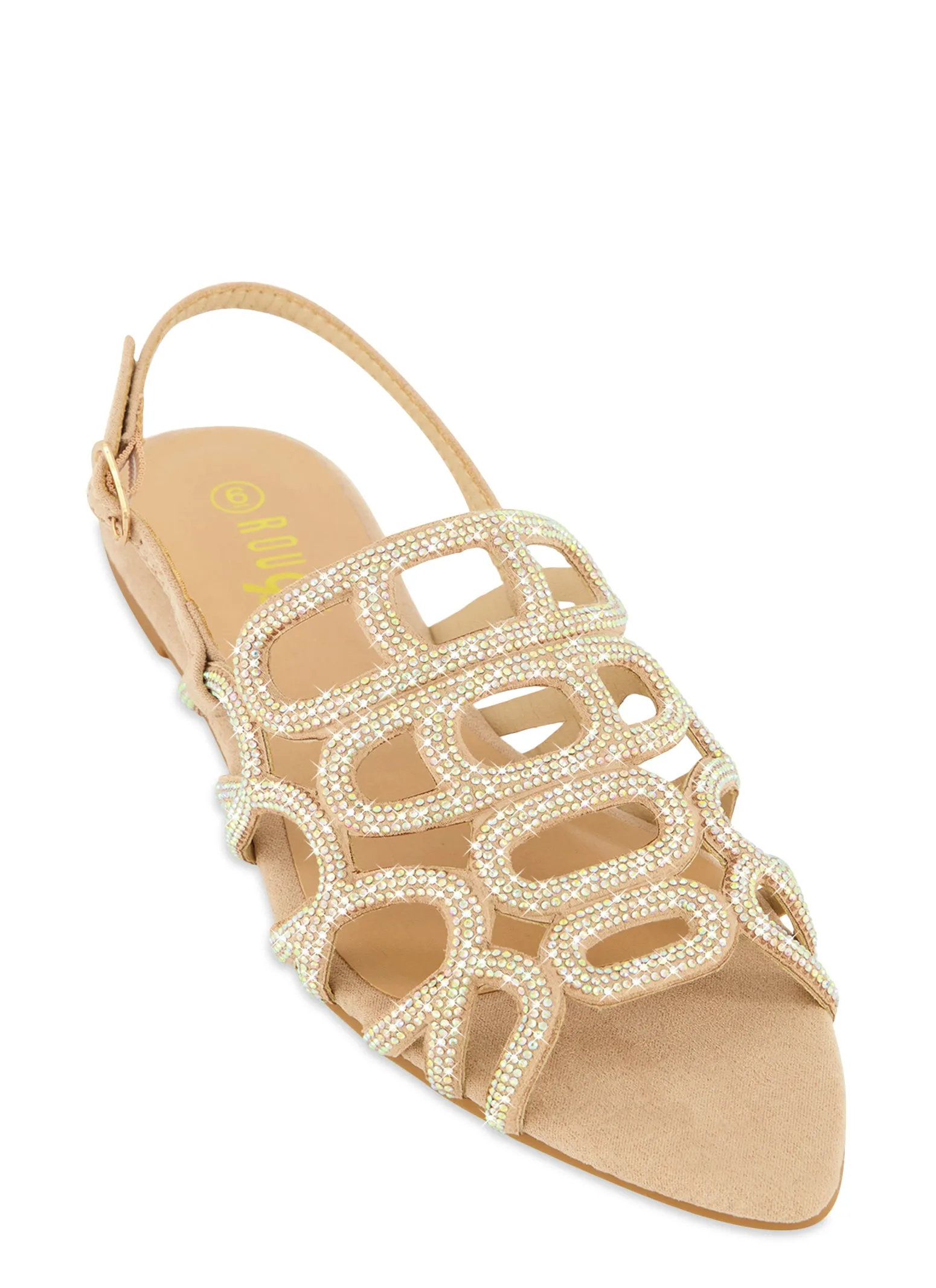 Caging Rhinestone Buckle Strap Sandals sold by Rainbow