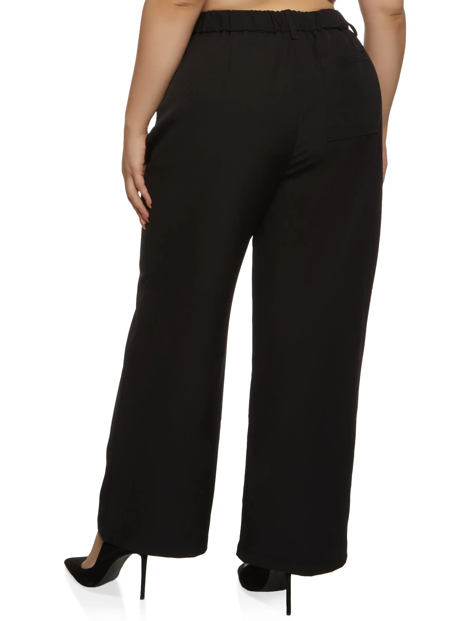 Plus Size Wide Leg Crepe Knit Pants sold by Rainbow product image thumbnail 2