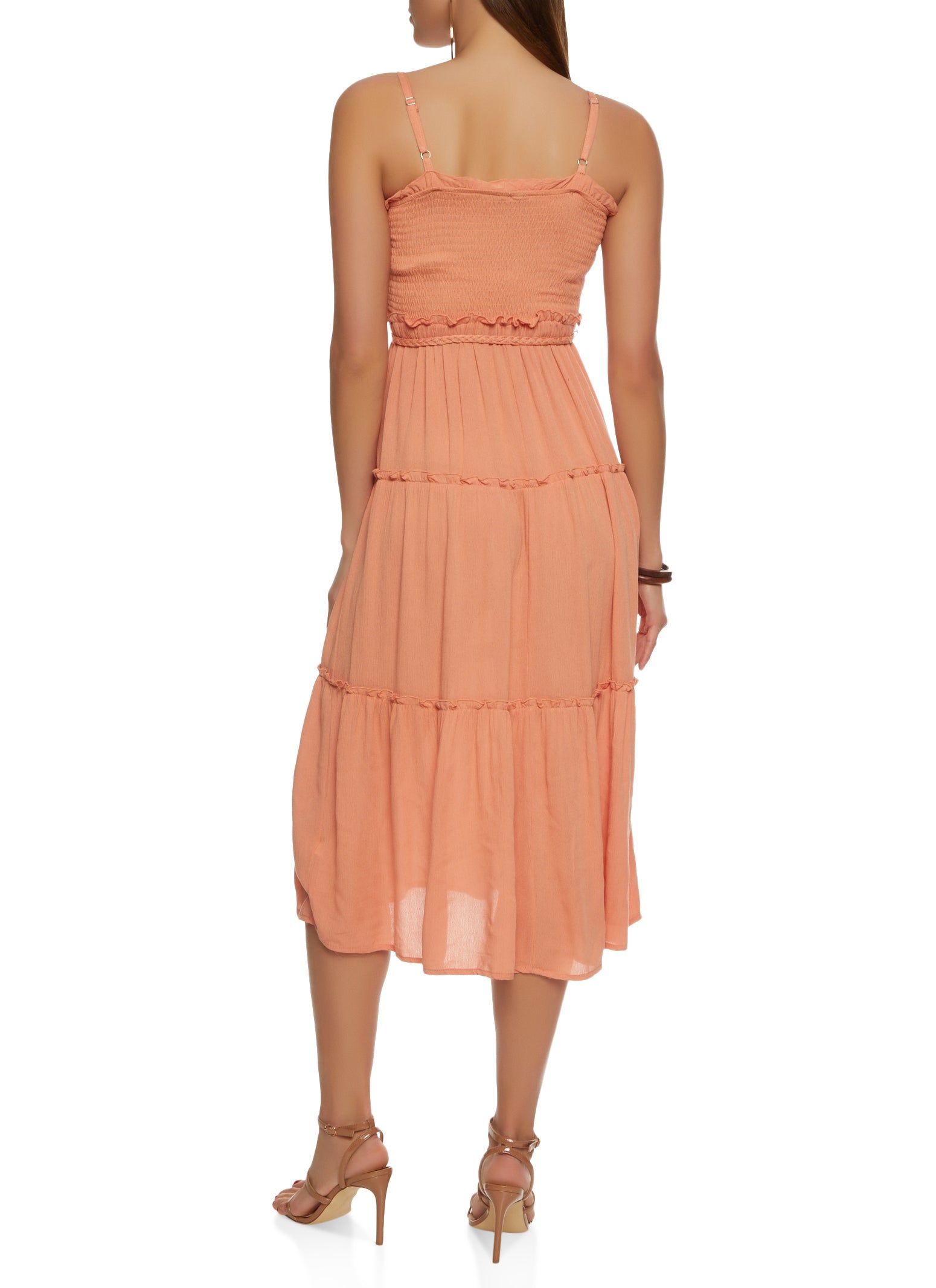 Tiered Braided Belt Cami Dress sold by Rainbow product image thumbnail 3