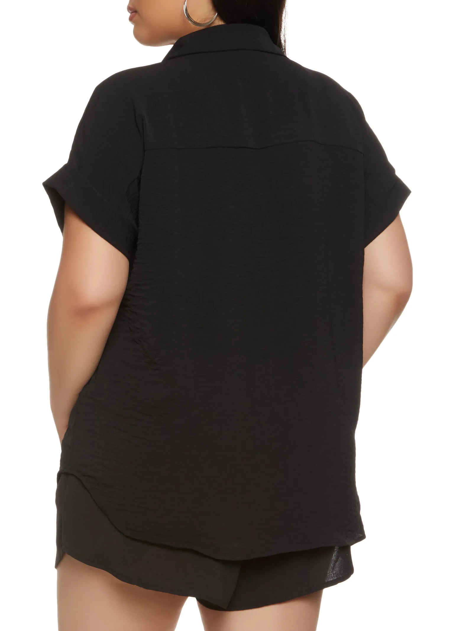 Plus Size Airy Button Front Shirt sold by Rainbow product image thumbnail 3