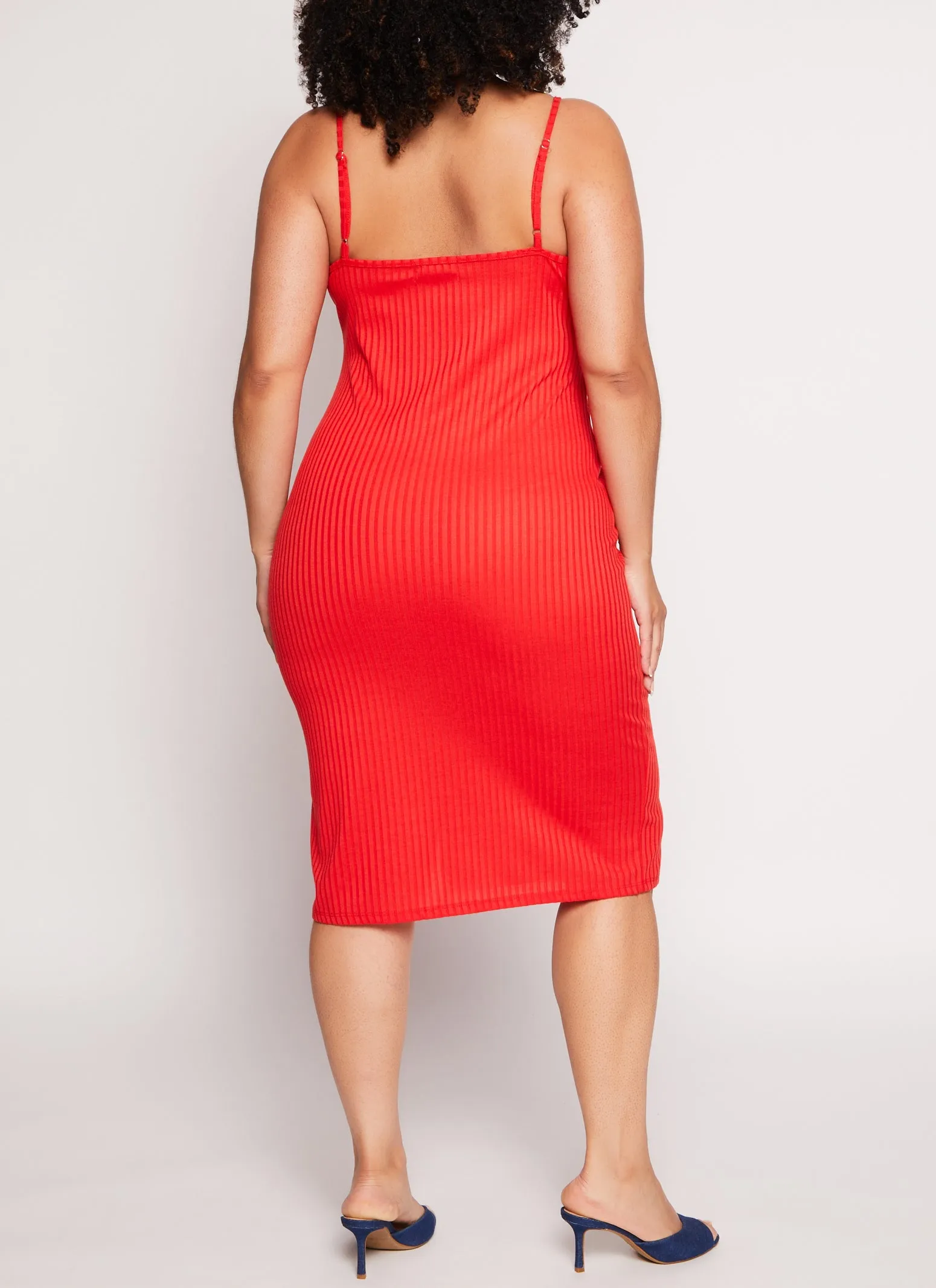 Plus Size Ribbed V Neck Cami Dress sold by Rainbow product image thumbnail 3