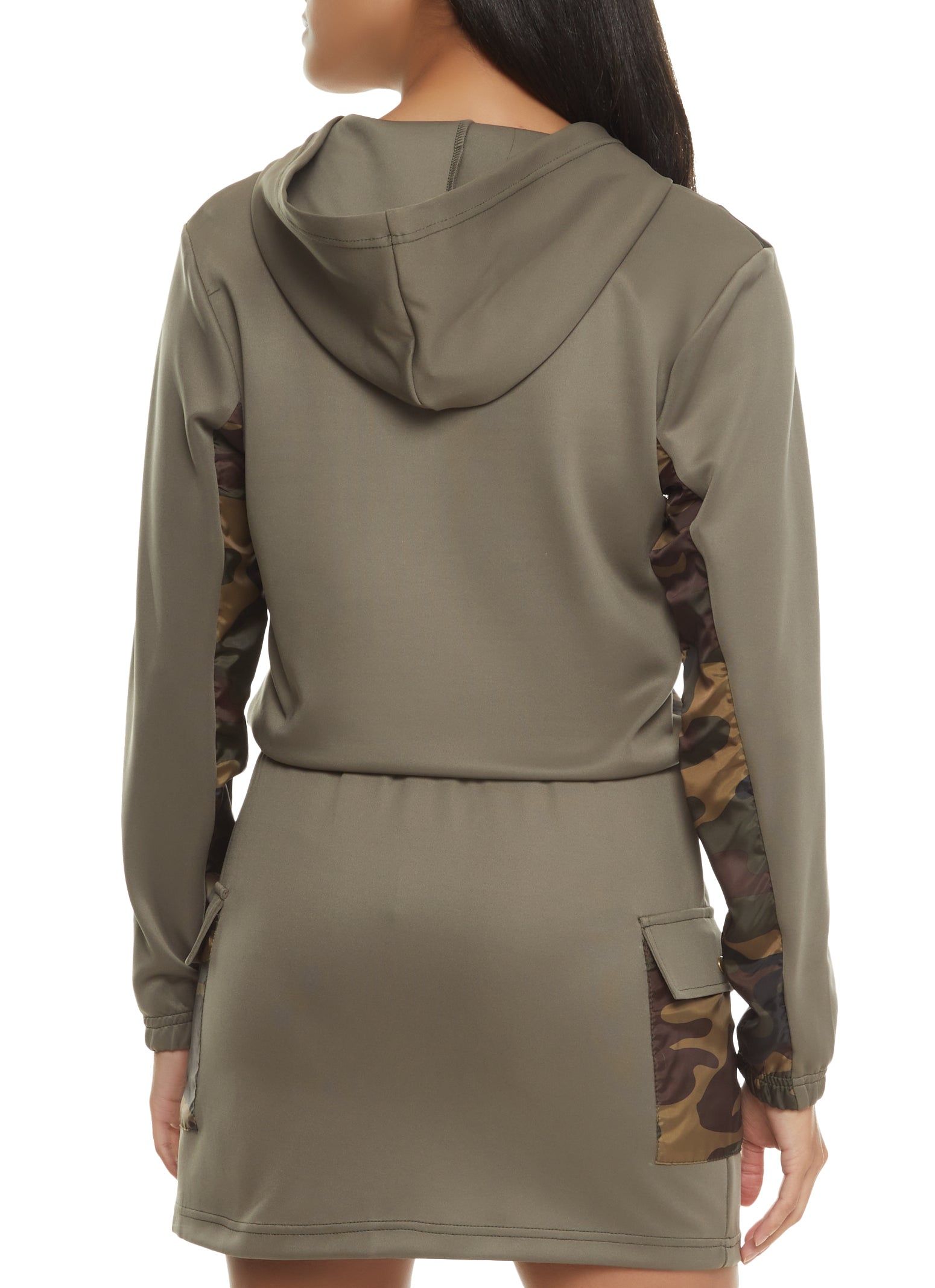 Camo Color Block Half Zip Hoodie sold by Rainbow product image thumbnail 3