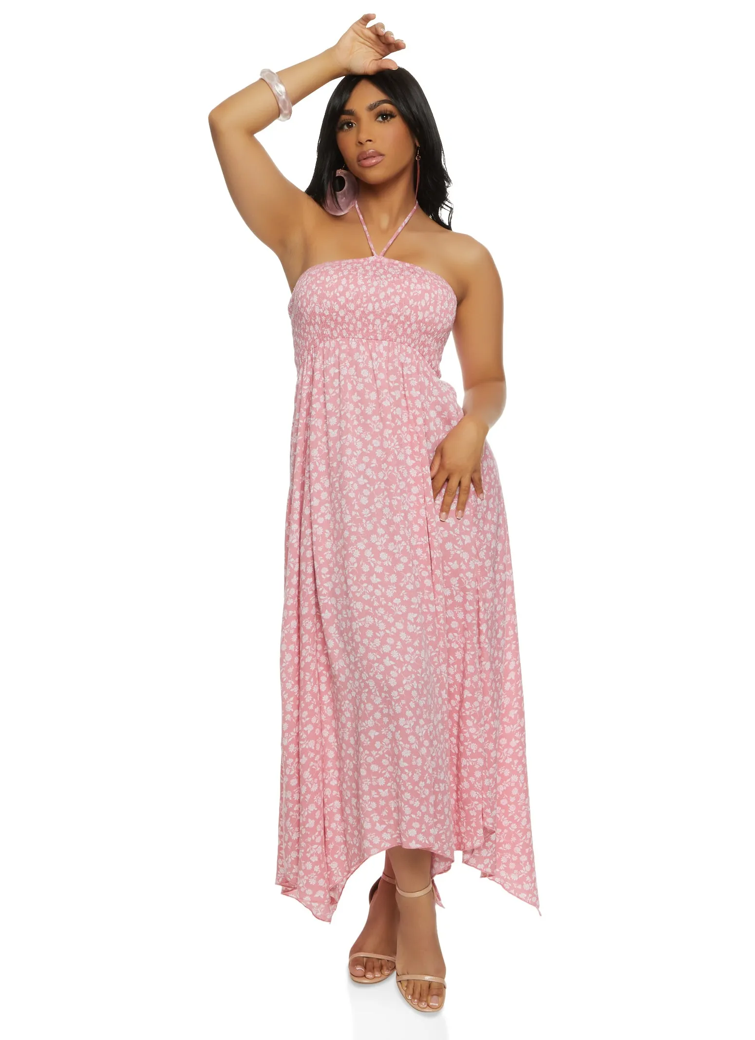Floral Print Halter Maxi Dress sold by Rainbow product image thumbnail 2