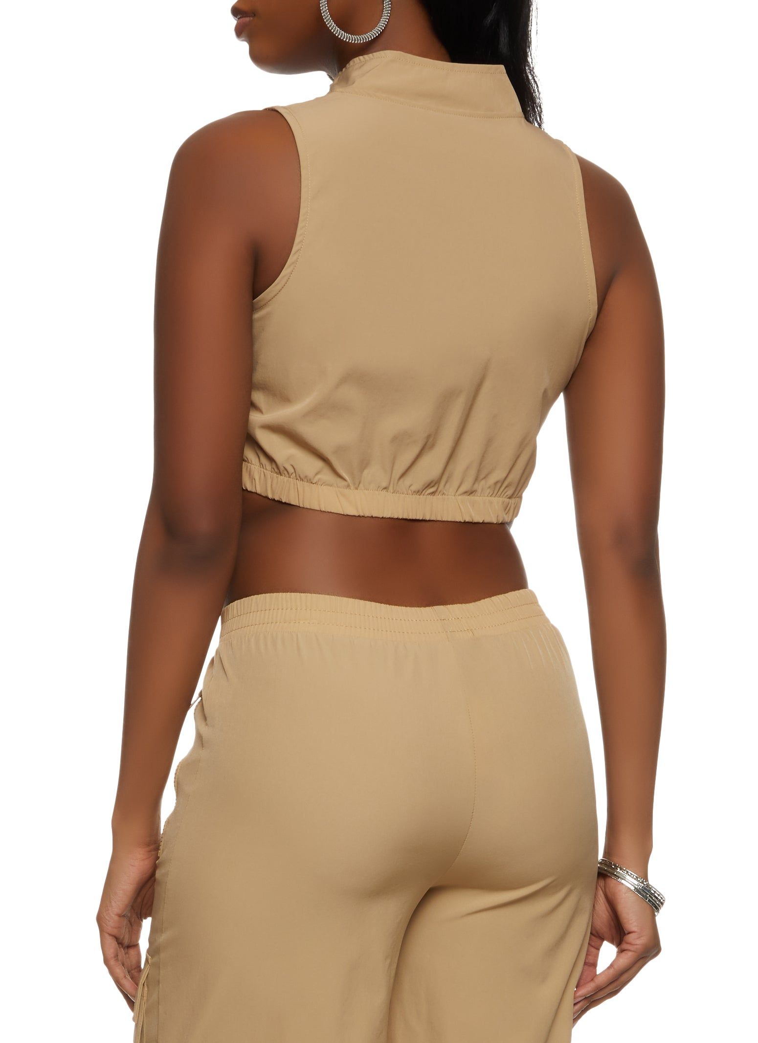 Cargo Pocket Zip Front Crop Top sold by Rainbow product image thumbnail 3