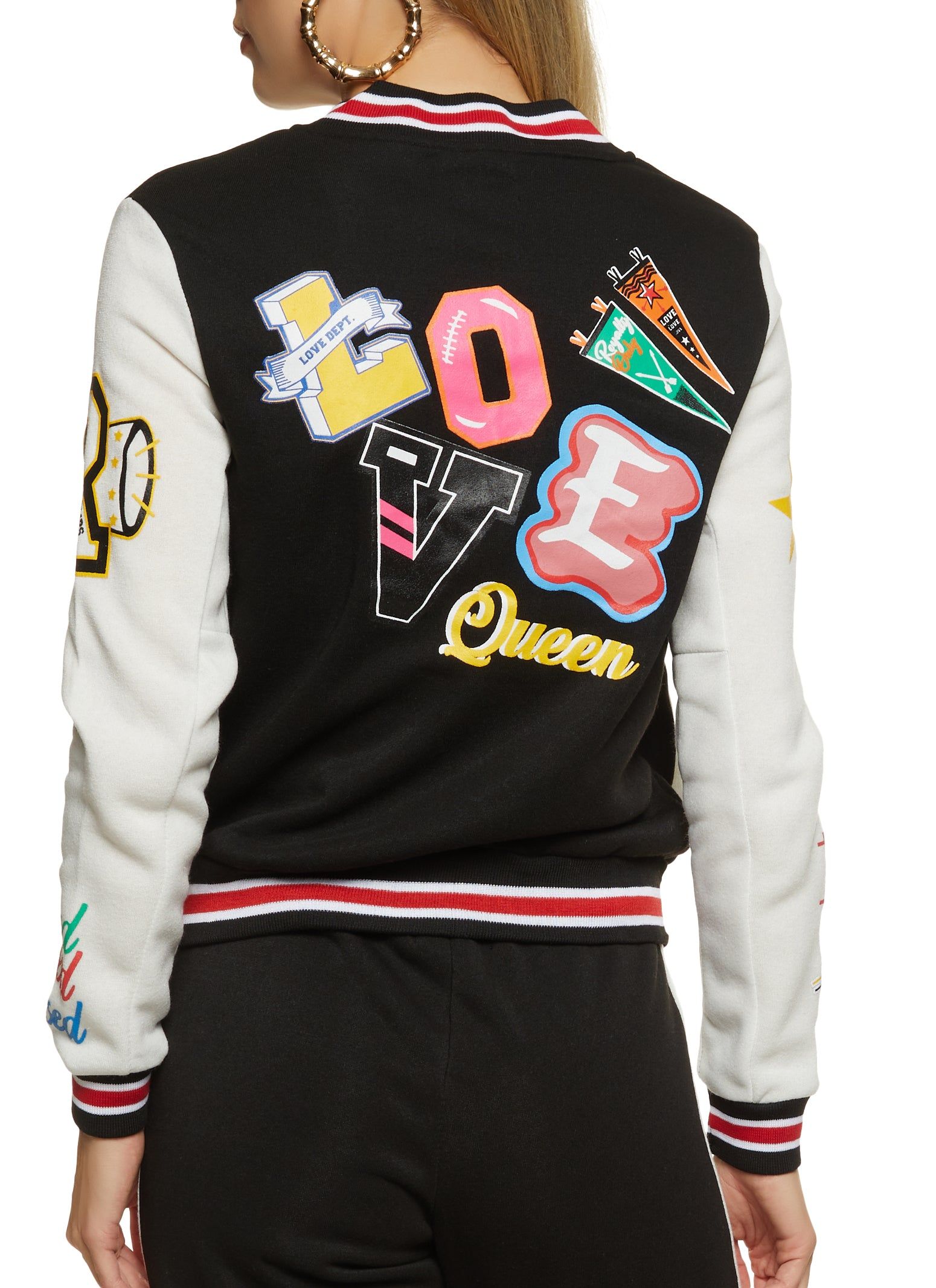 Fleece Queen Graphic Varsity Jacket sold by Rainbow product image thumbnail 3