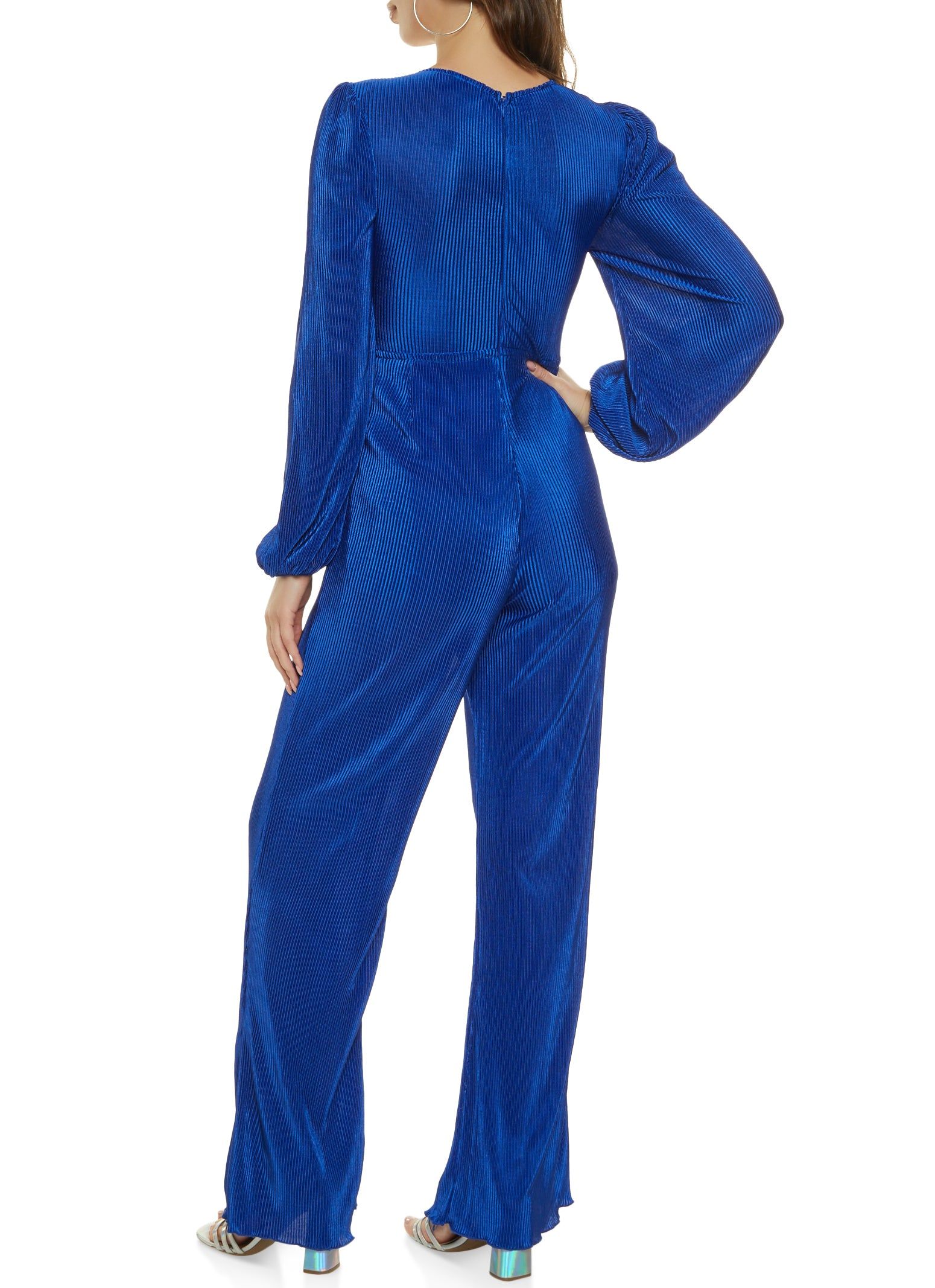 Plisse Cut Out Plunge Jumpsuit sold by Rainbow product image thumbnail 2