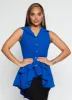 Sleeveless Button Down Tiered High Low Top sold by Rainbow