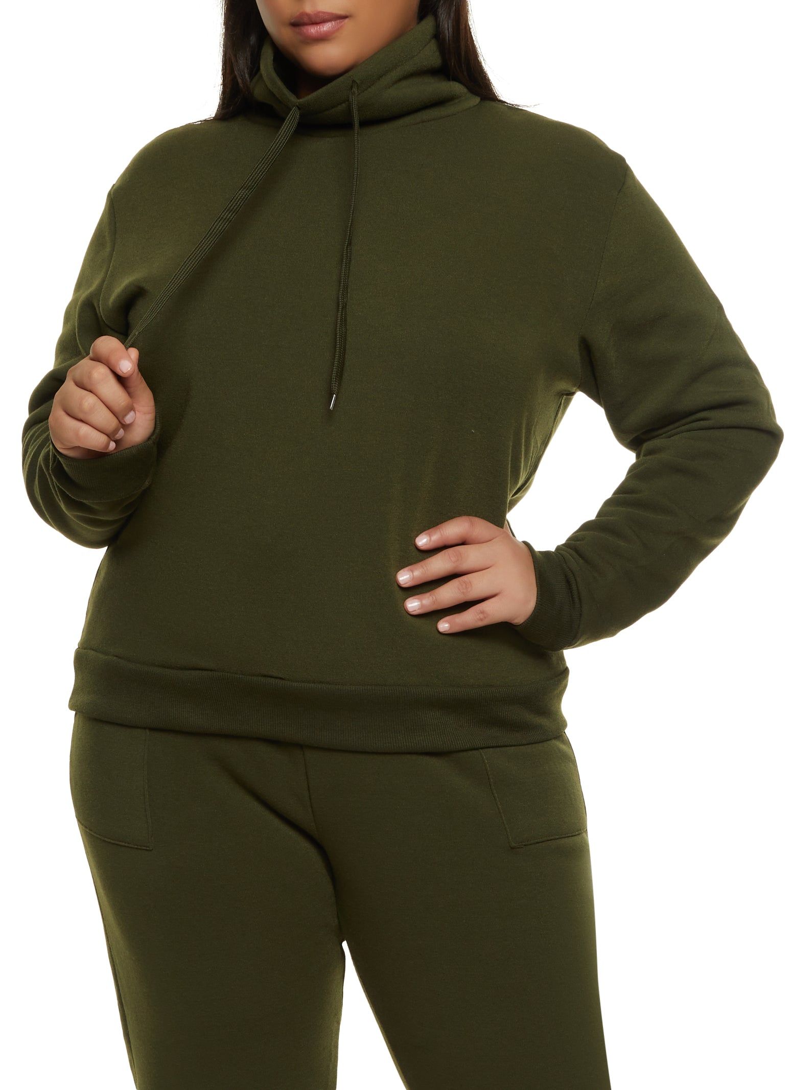 Plus Size Fleece Funnel Neck Sweatshirt sold by Rainbow
