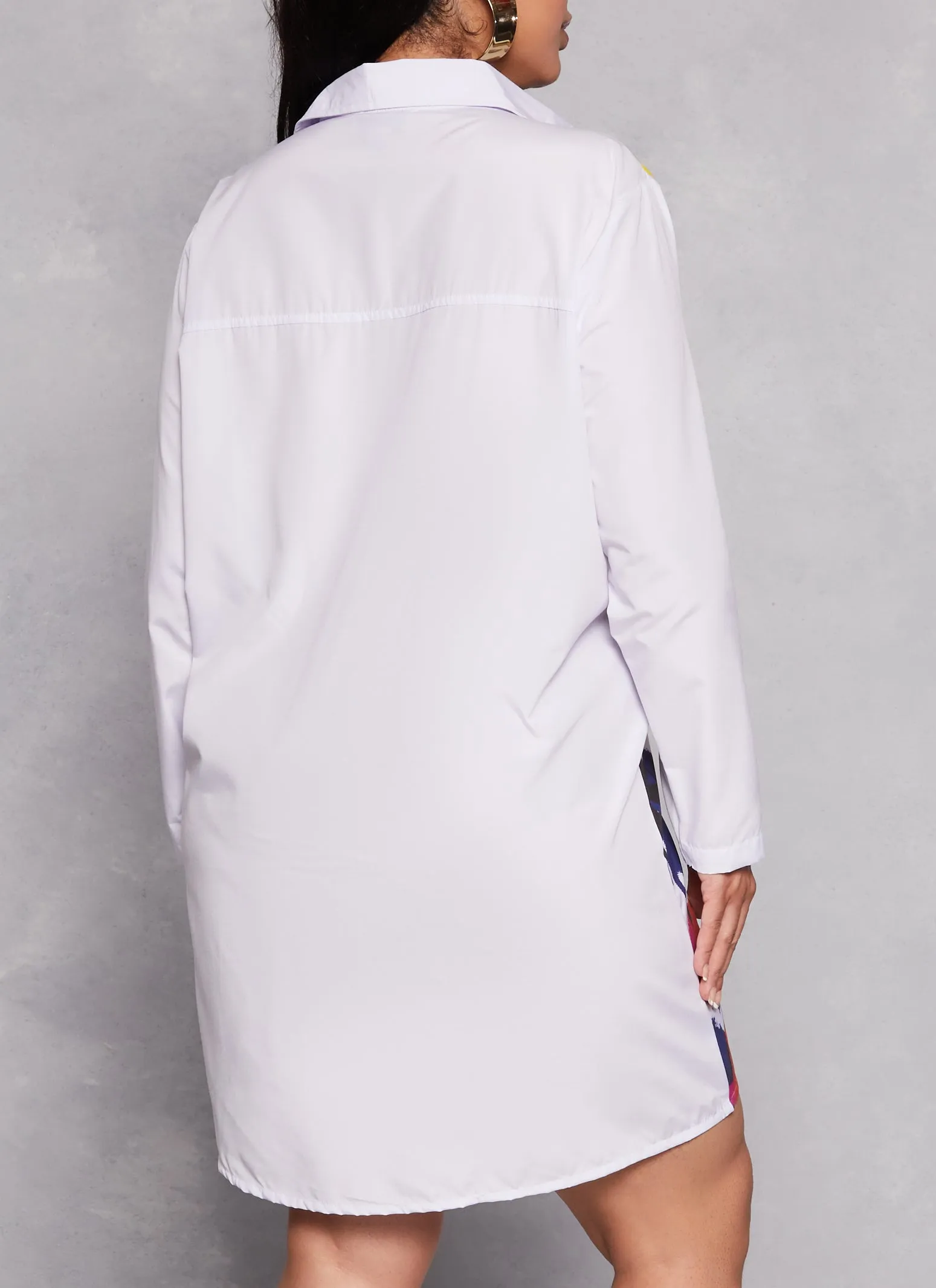 Plus Size Graffiti Print Button Front Shirt Dress sold by Rainbow product image thumbnail 3