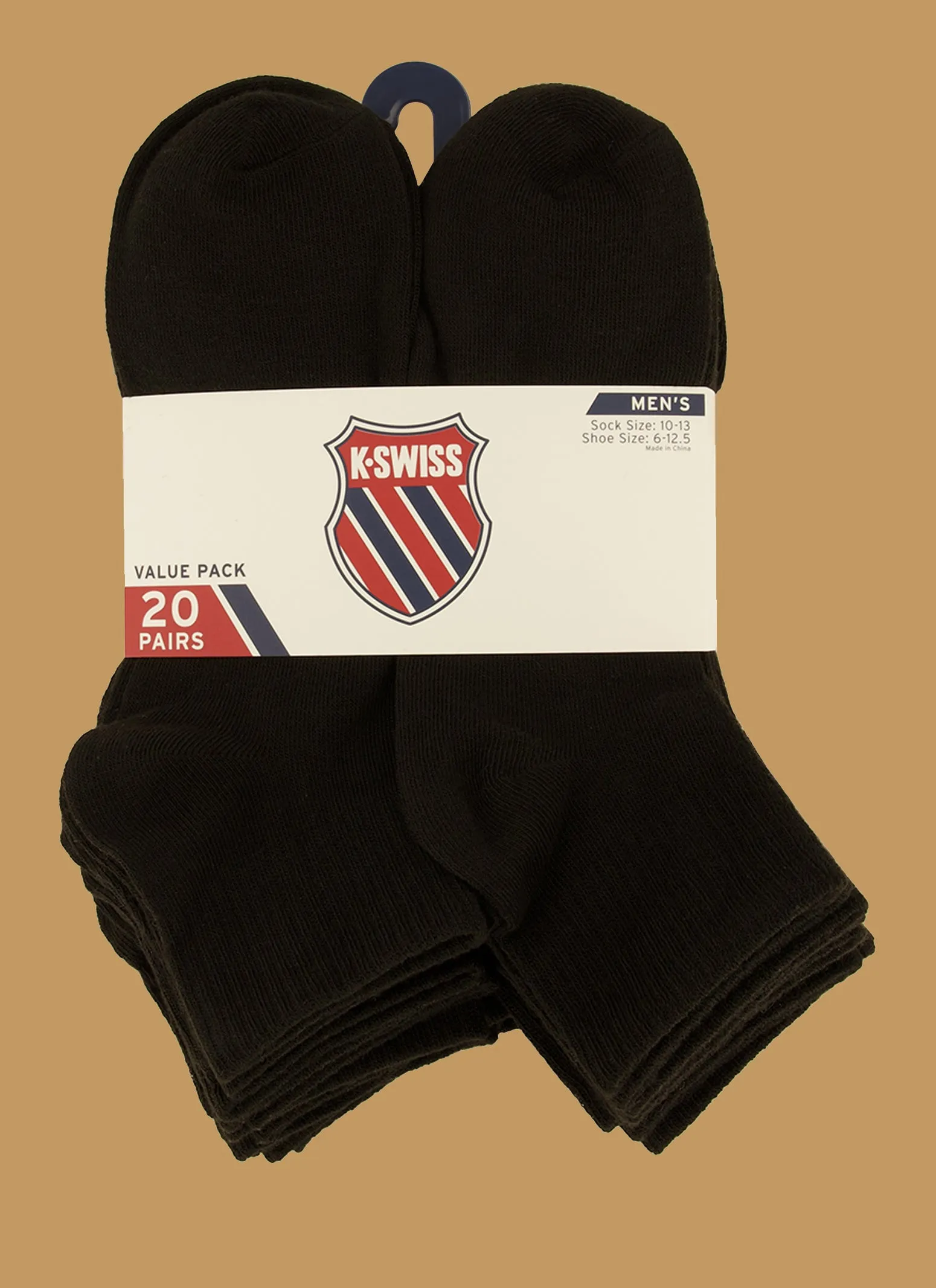 Mens K-Swiss Quarter Socks 20 Pack sold by Rainbow product image thumbnail 3