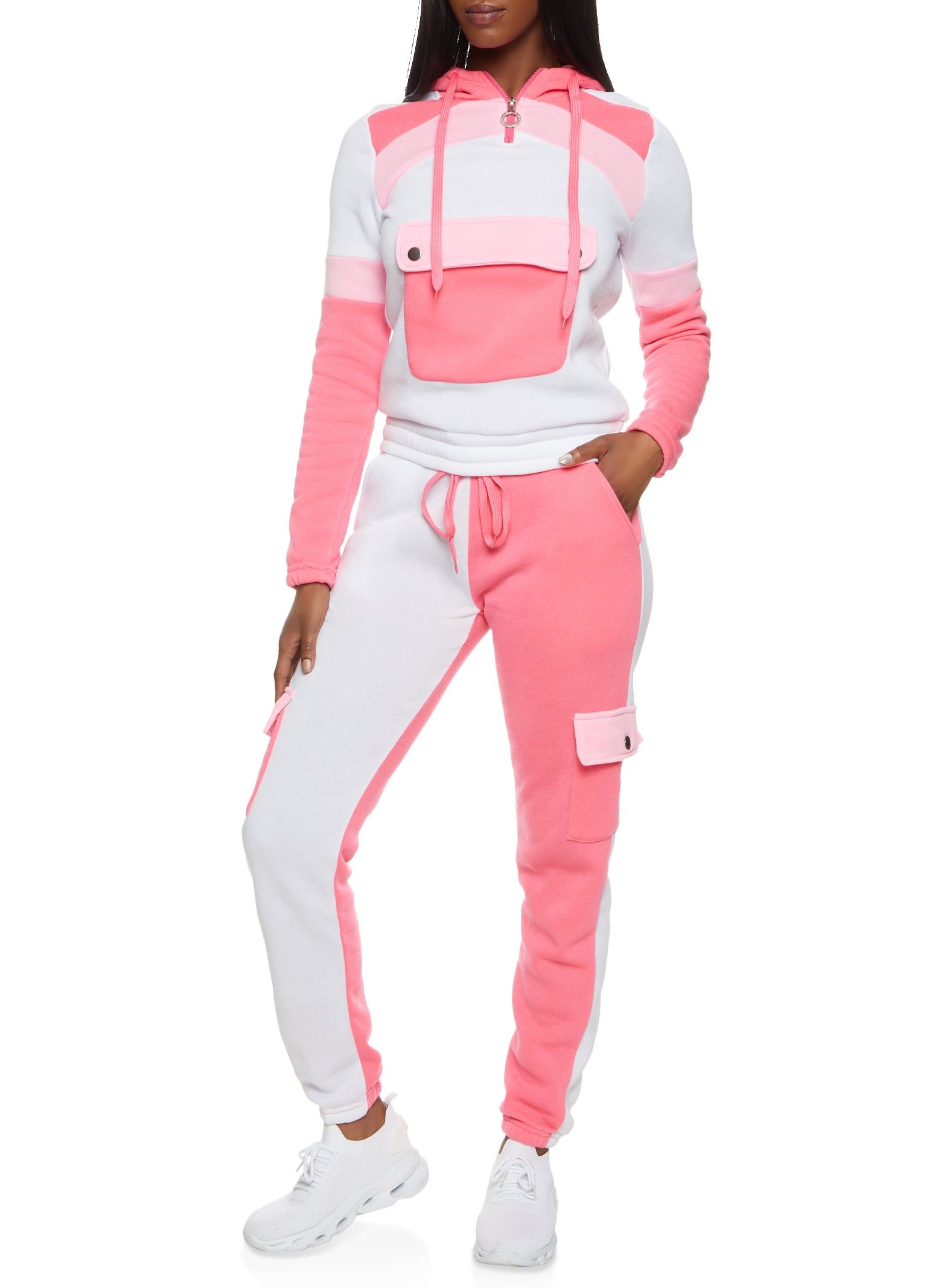 Color Block Flap Pocket Hoodie sold by Rainbow product image thumbnail 2