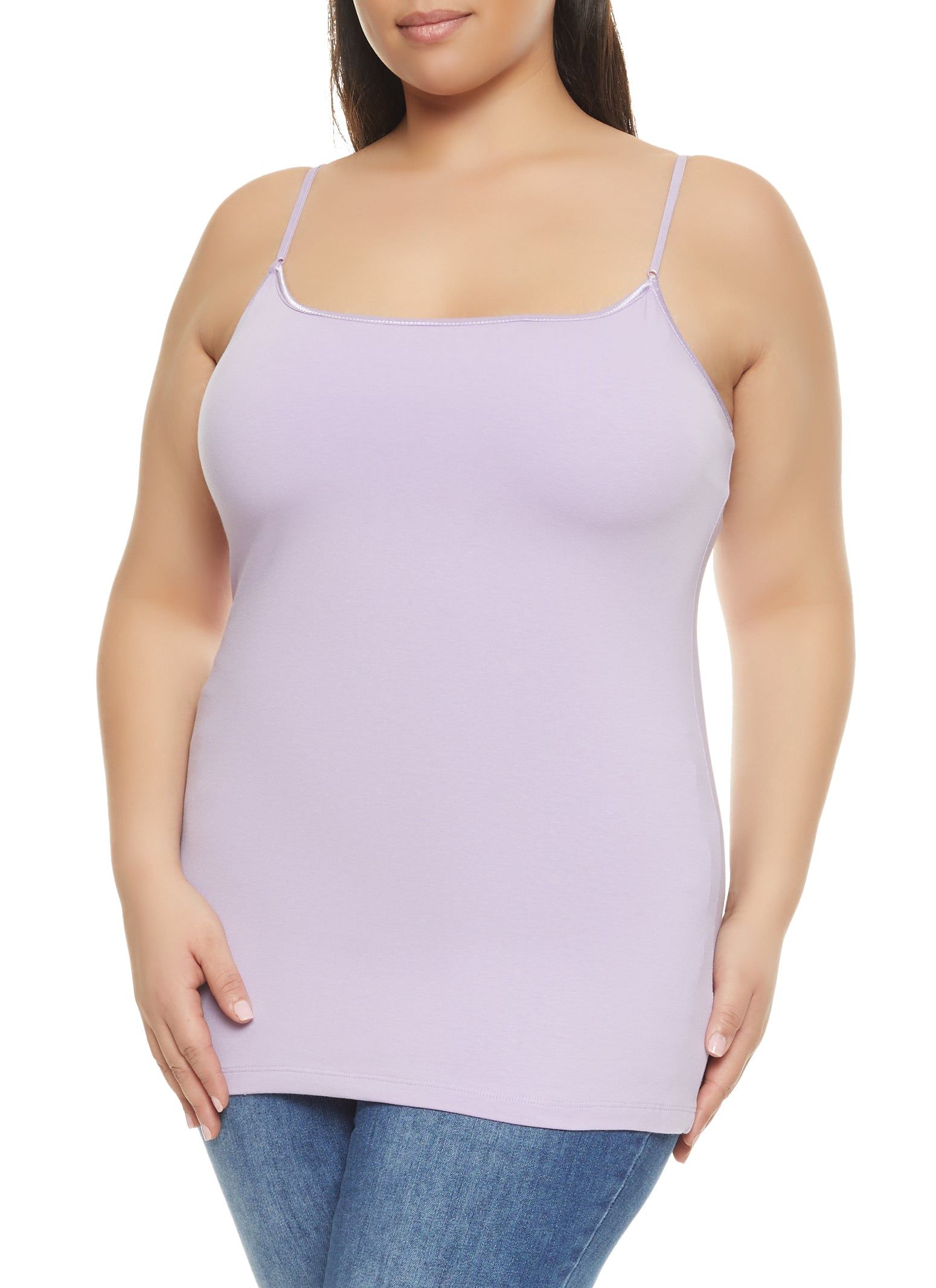 Plus Size Basic Cotton Scoop Neck Cami sold by Rainbow