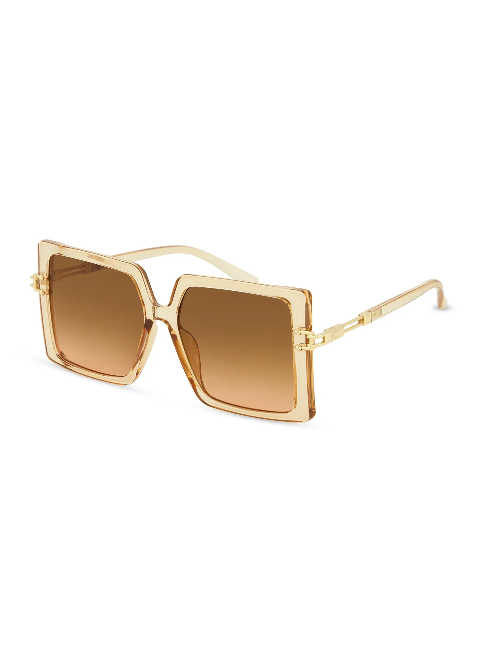 Metallic Temple Oversized Square Frame Sunglasses sold by Rainbow product image thumbnail 2