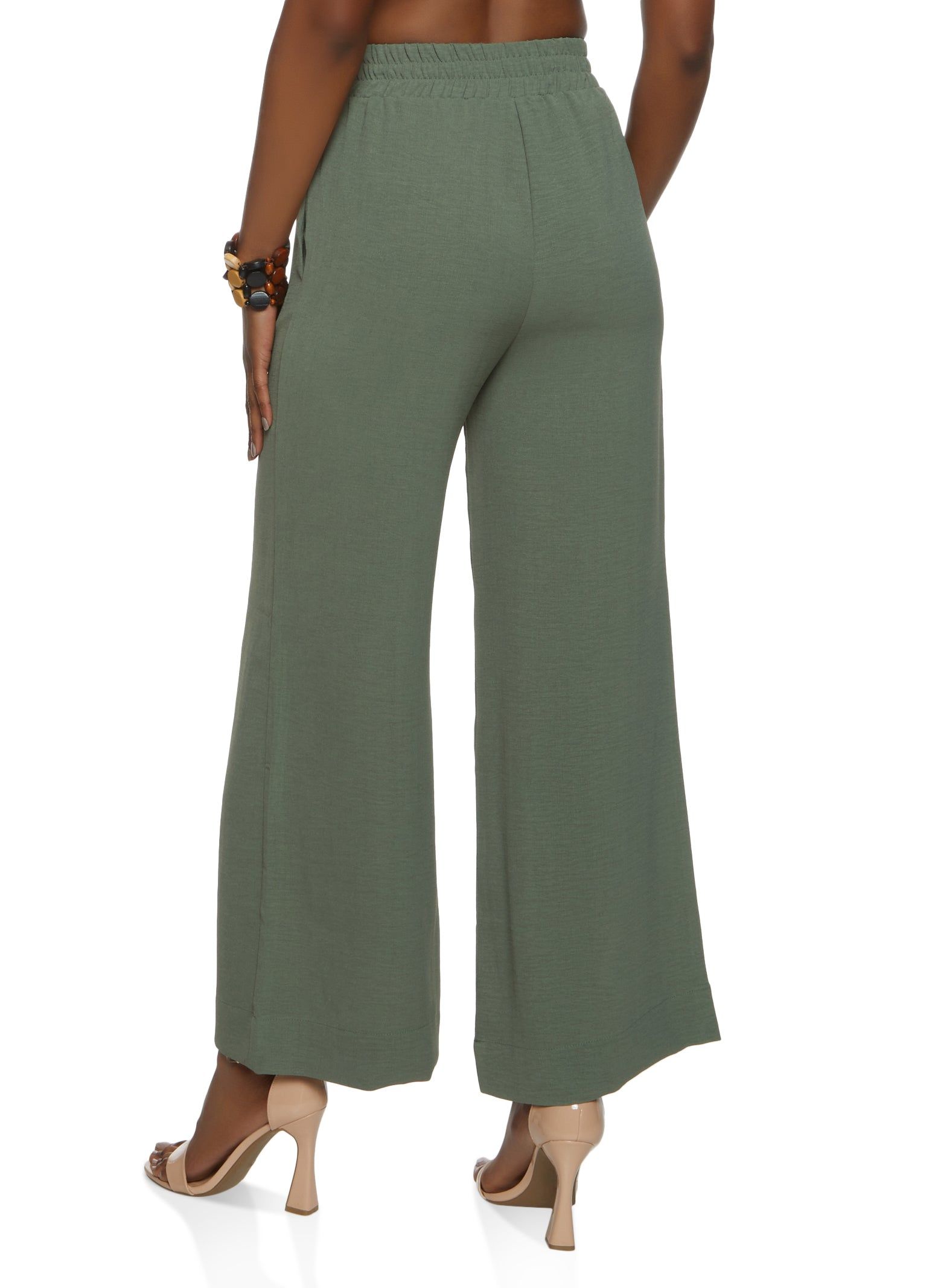 Button Detail Pull On Palazzo Pants sold by Rainbow product image thumbnail 2