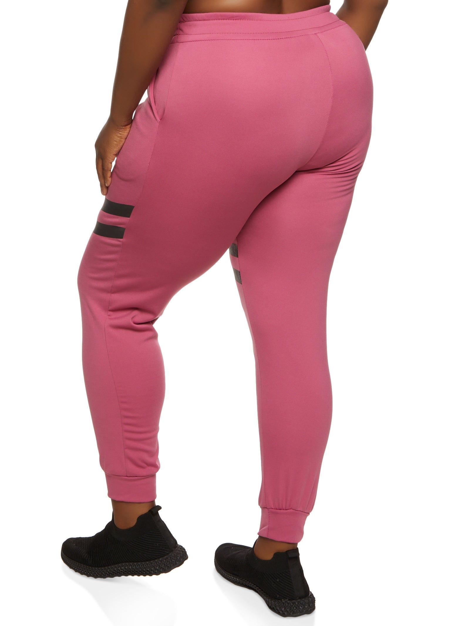 Plus Size Varsity Stripe Detail Drawstring Joggers sold by Rainbow product image thumbnail 2