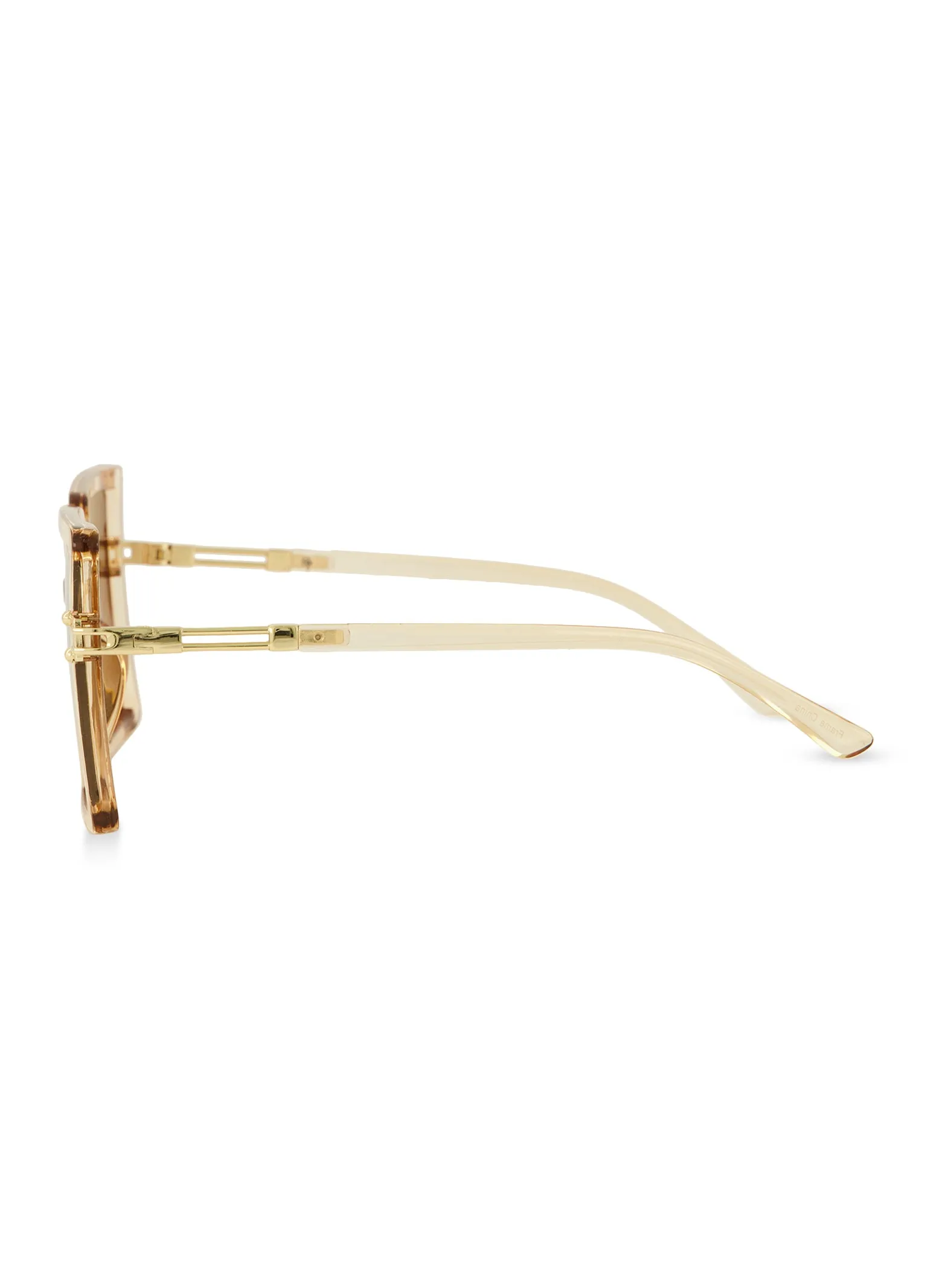 Metallic Temple Oversized Square Frame Sunglasses sold by Rainbow product image thumbnail 3