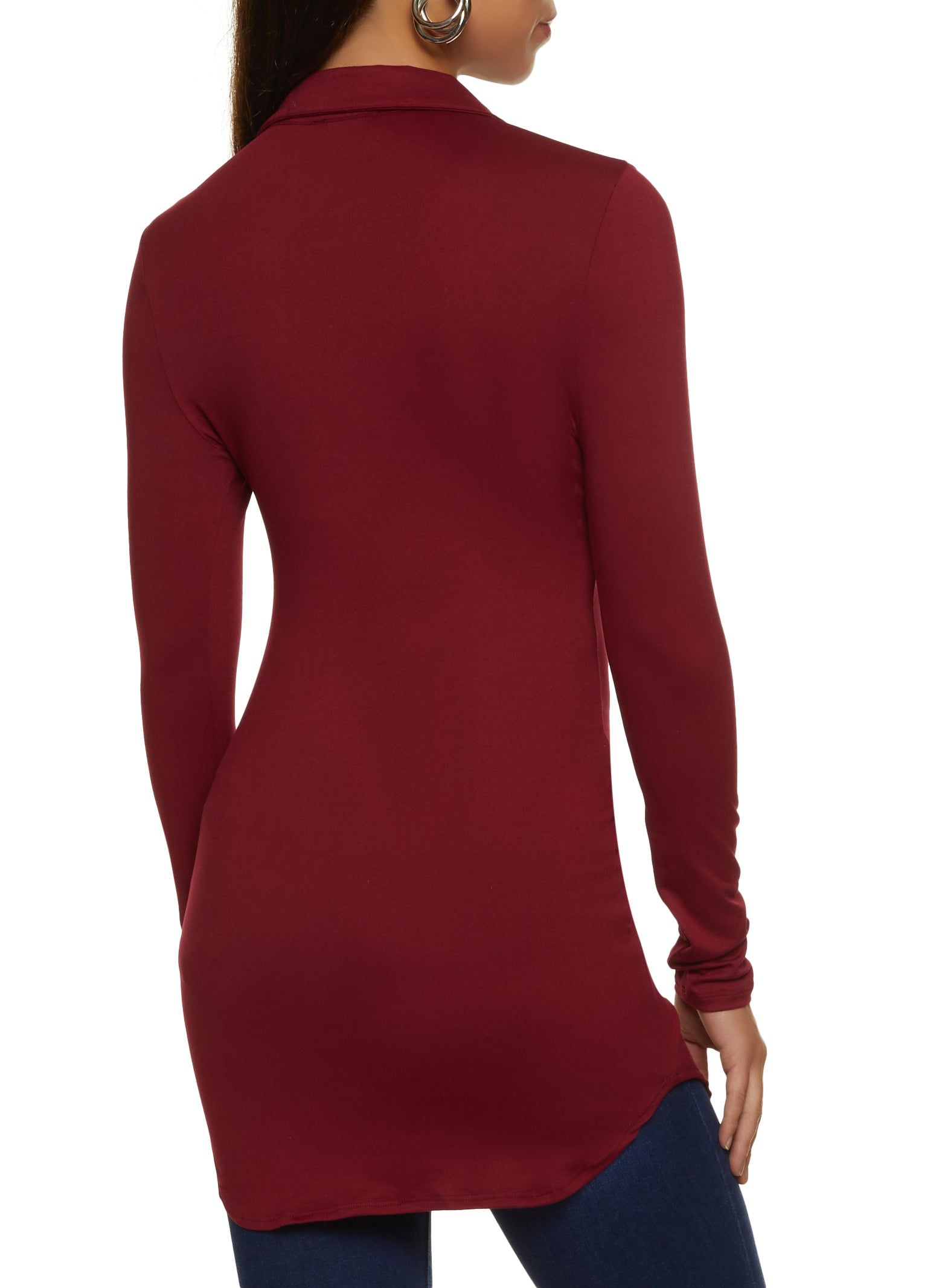 Button Front Long Sleeve Tunic Shirt sold by Rainbow product image thumbnail 2