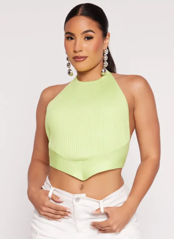 Almost Famous Open Tie Back Halter Neck Top sold by Rainbow