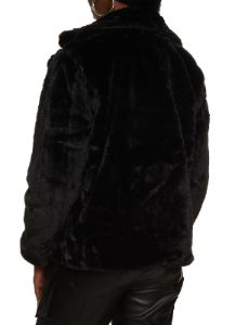 Snap Button Front Faux Fur Jacket sold by Rainbow
