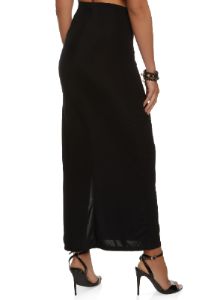 High Waist Side Slit Maxi Skirt sold by Rainbow