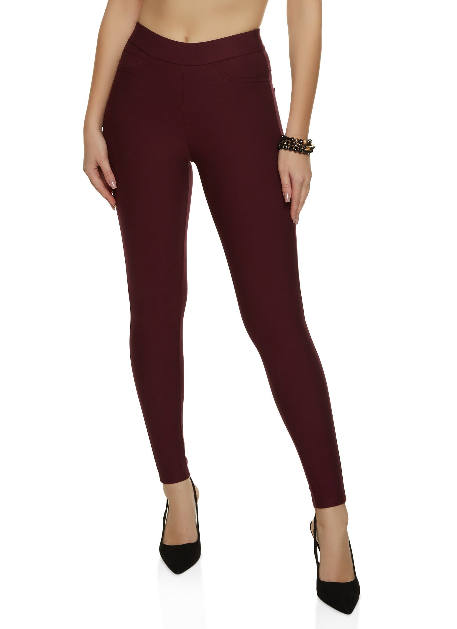 Ponte High Waist Pull On Skinny Pants sold by Rainbow