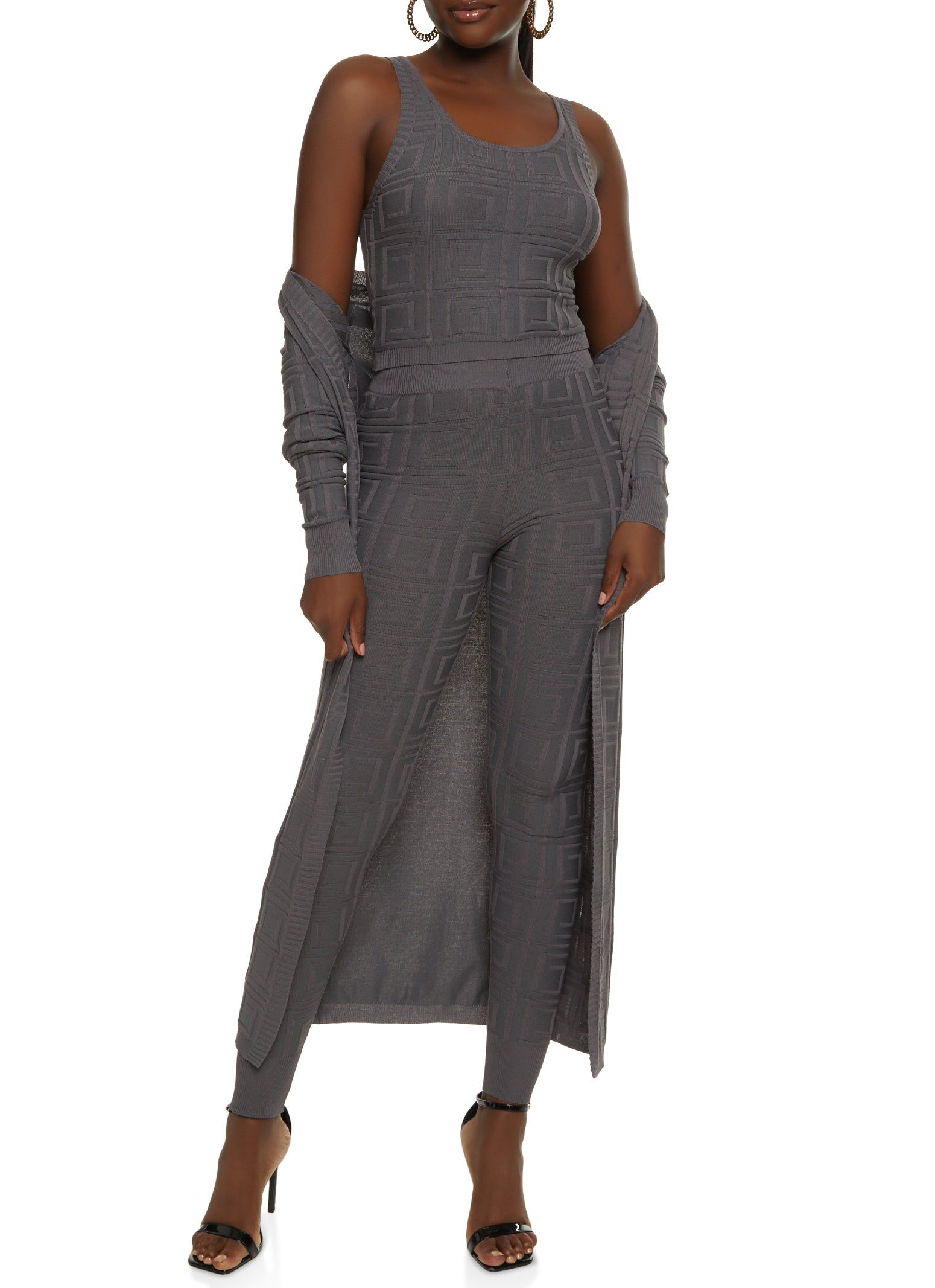 Solid Textured Knit Duster sold by Rainbow product image thumbnail 2