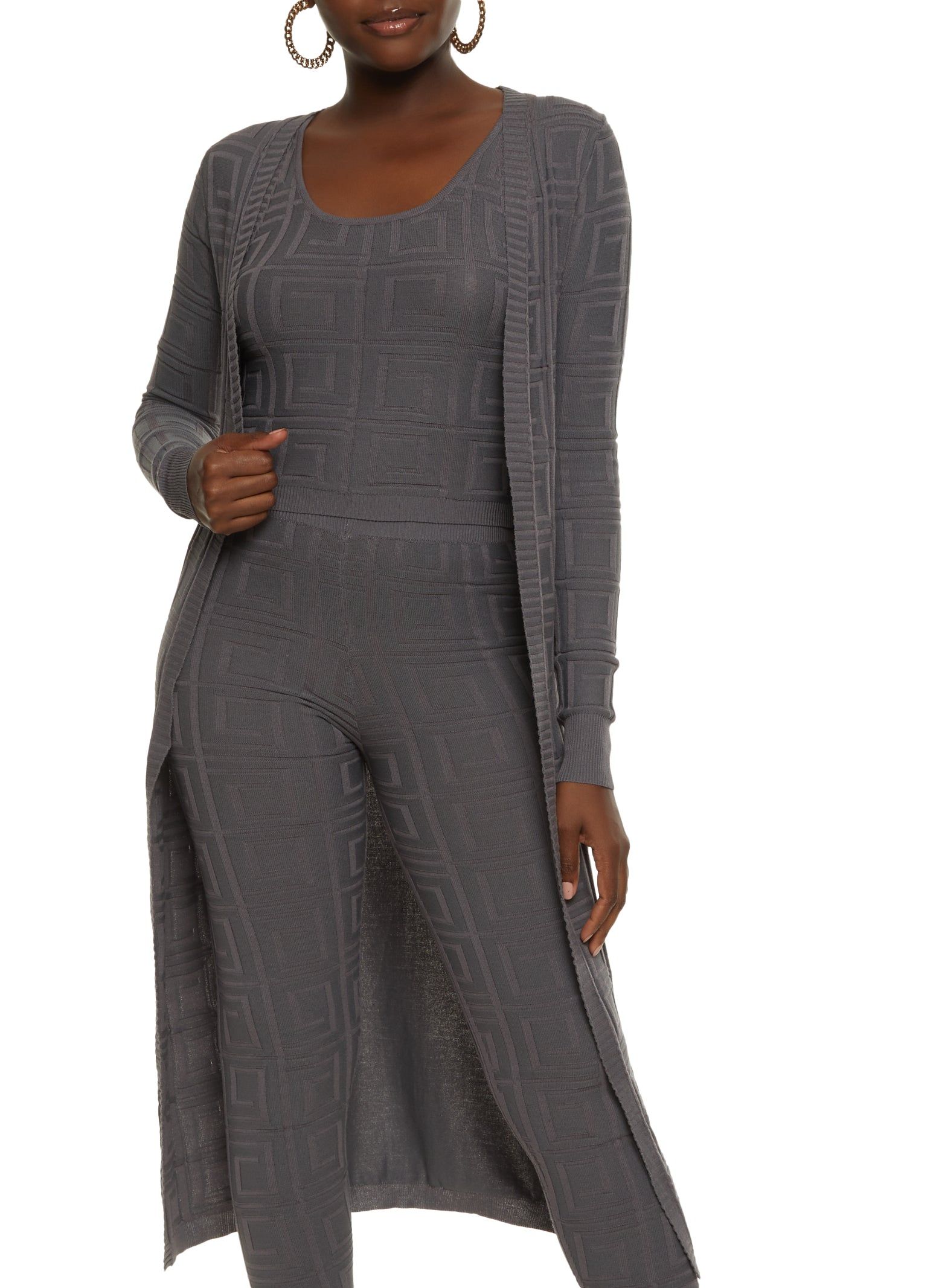 Solid Textured Knit Duster sold by Rainbow