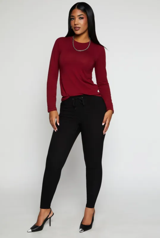 Drawstring High Waisted Skinny Leg Pants sold by Rainbow