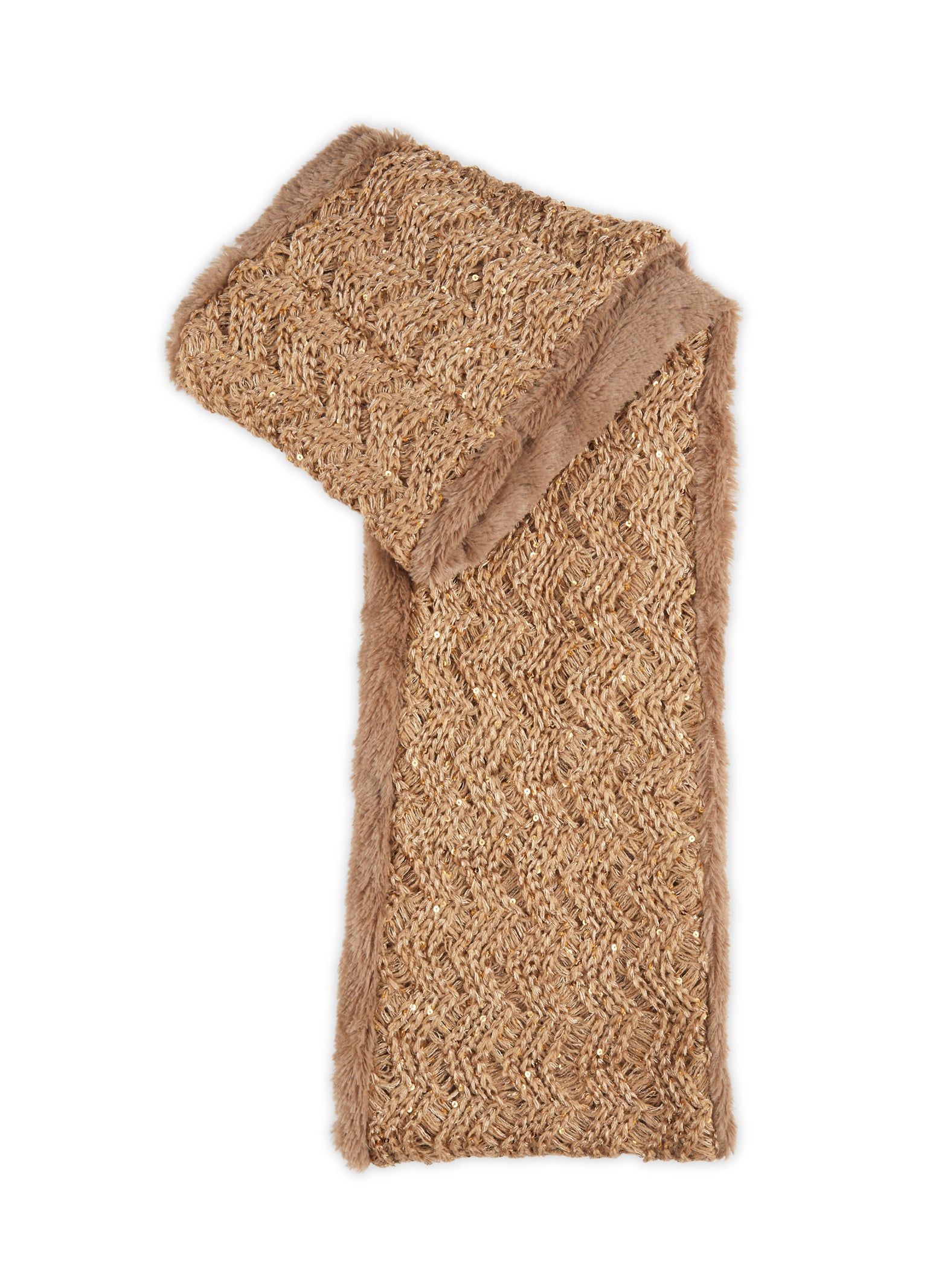 Faux Fur Lined Sequin Infinity Scarf sold by Rainbow product image thumbnail 3