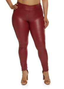 Plus Size Faux Leather High Waisted Leggings sold by Rainbow
