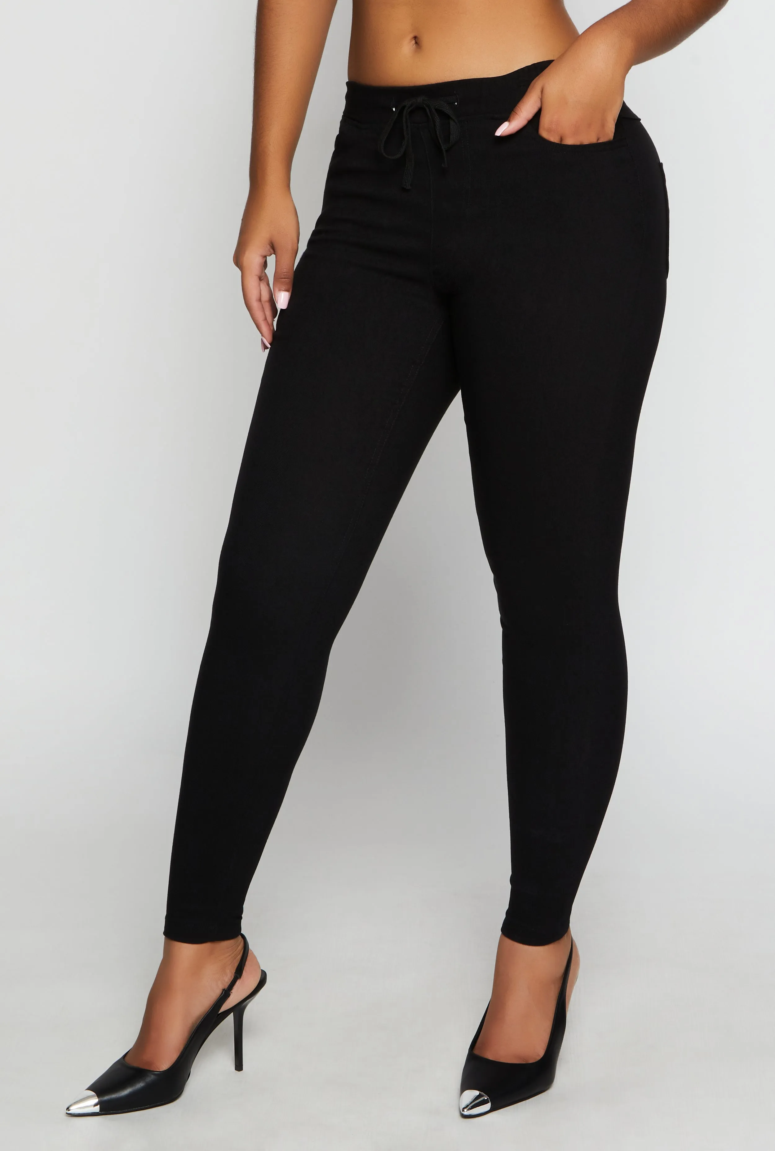 Drawstring High Waisted Skinny Leg Pants sold by Rainbow product image thumbnail 2