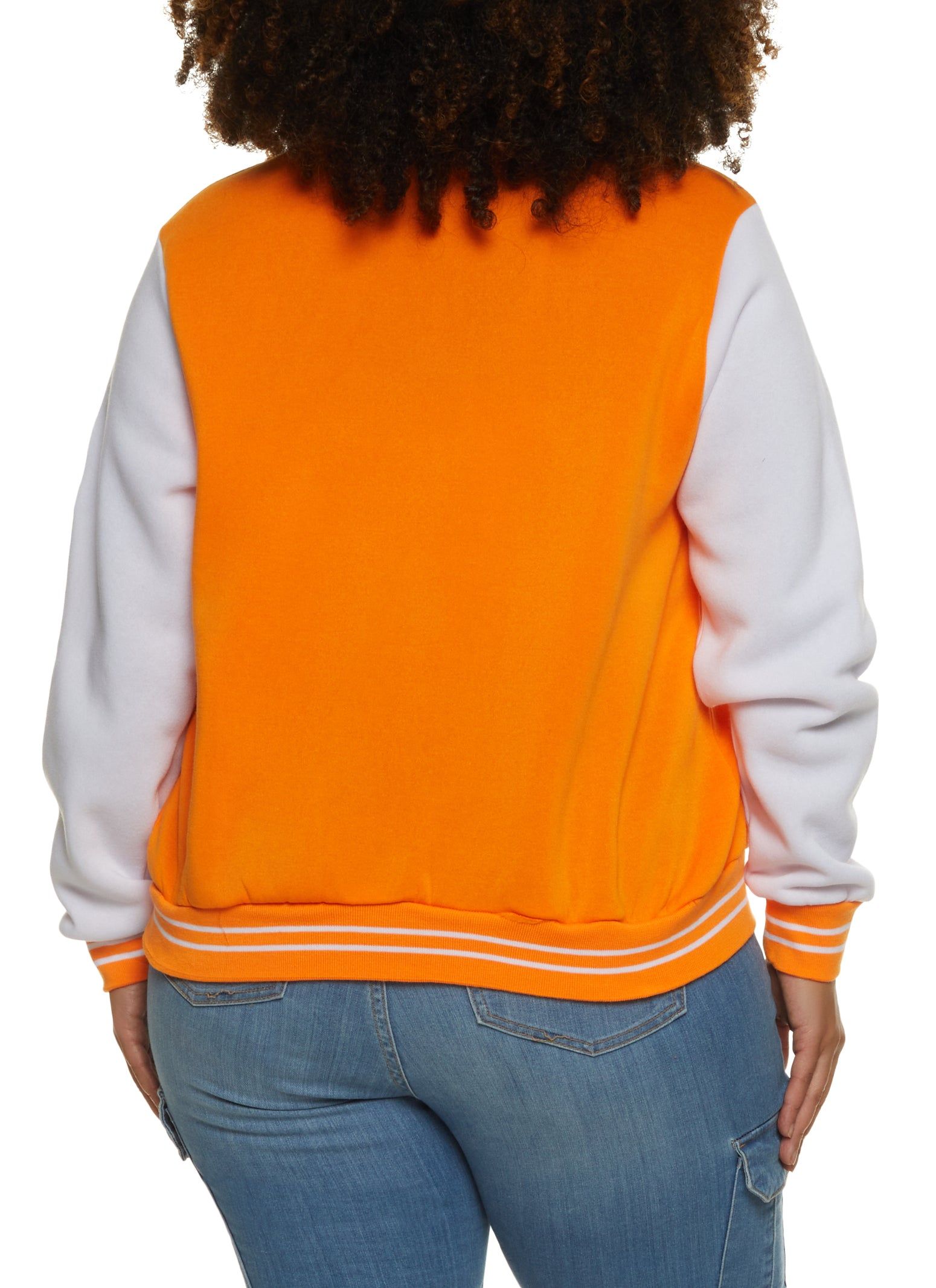 Plus Size Fleece Graphic Patch Baseball Jacket sold by Rainbow product image thumbnail 2