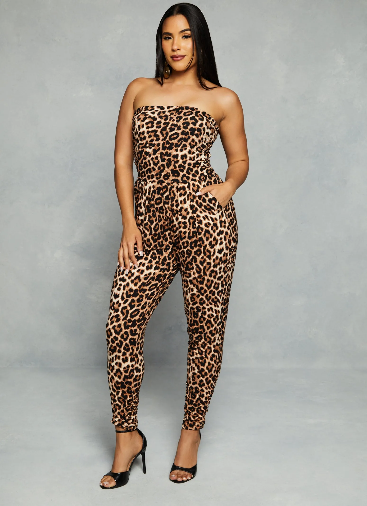 Printed Ruched Strapless Jumpsuit sold by Rainbow product image thumbnail 2