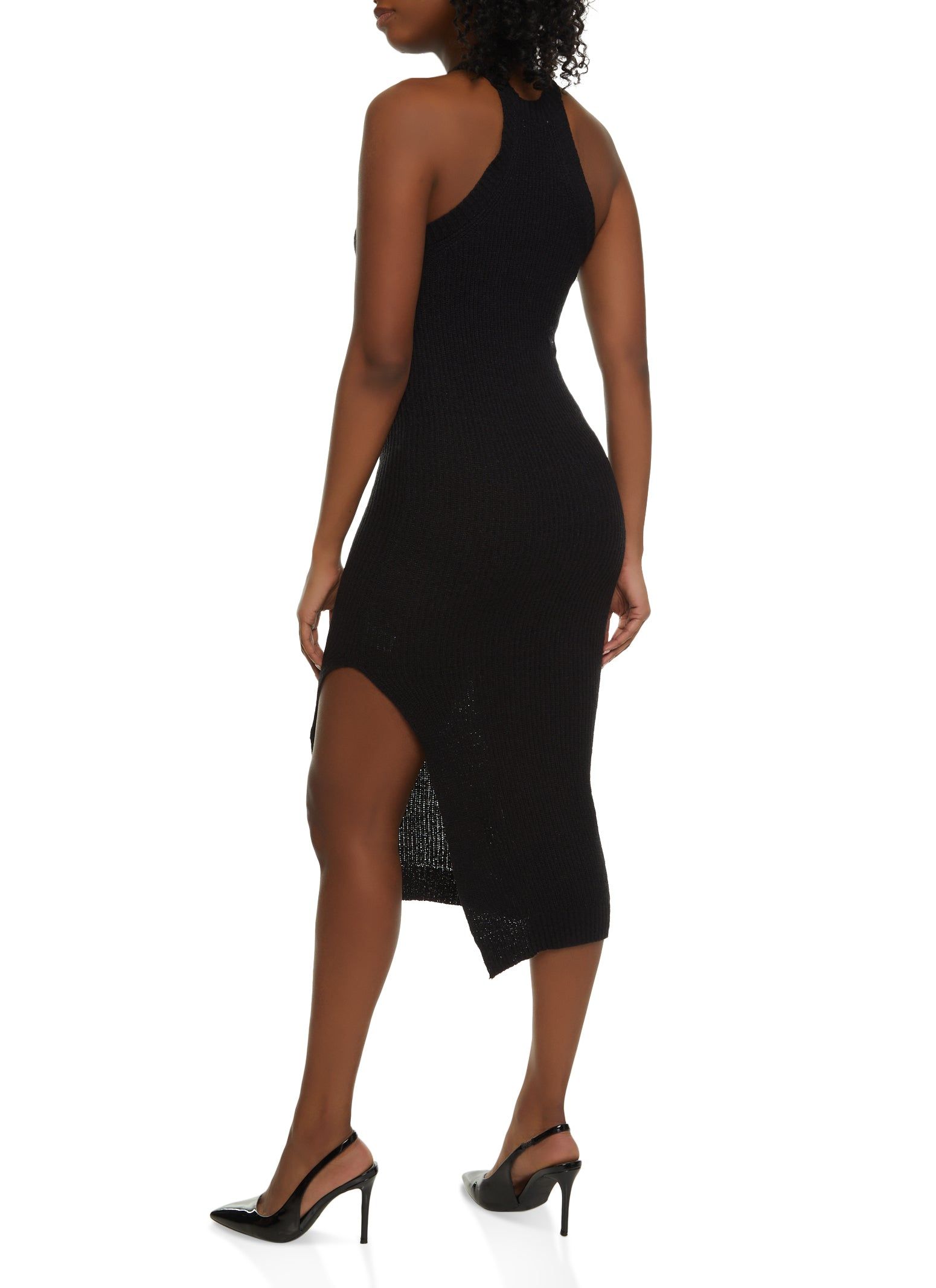 Sleeveless Side Slit High Neck Midi Dress sold by Rainbow product image thumbnail 3