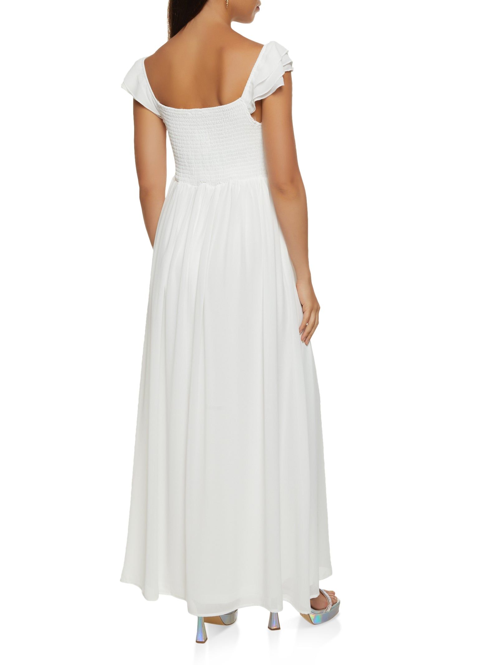 Flutter Sleeve Chiffon Maxi Dress sold by Rainbow product image thumbnail 3