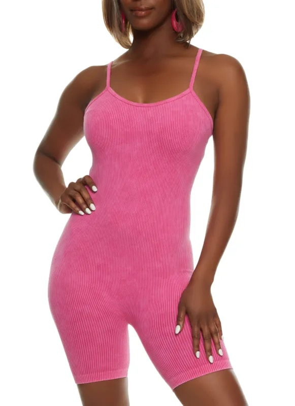 Mineral Wash Cami Romper sold by Rainbow