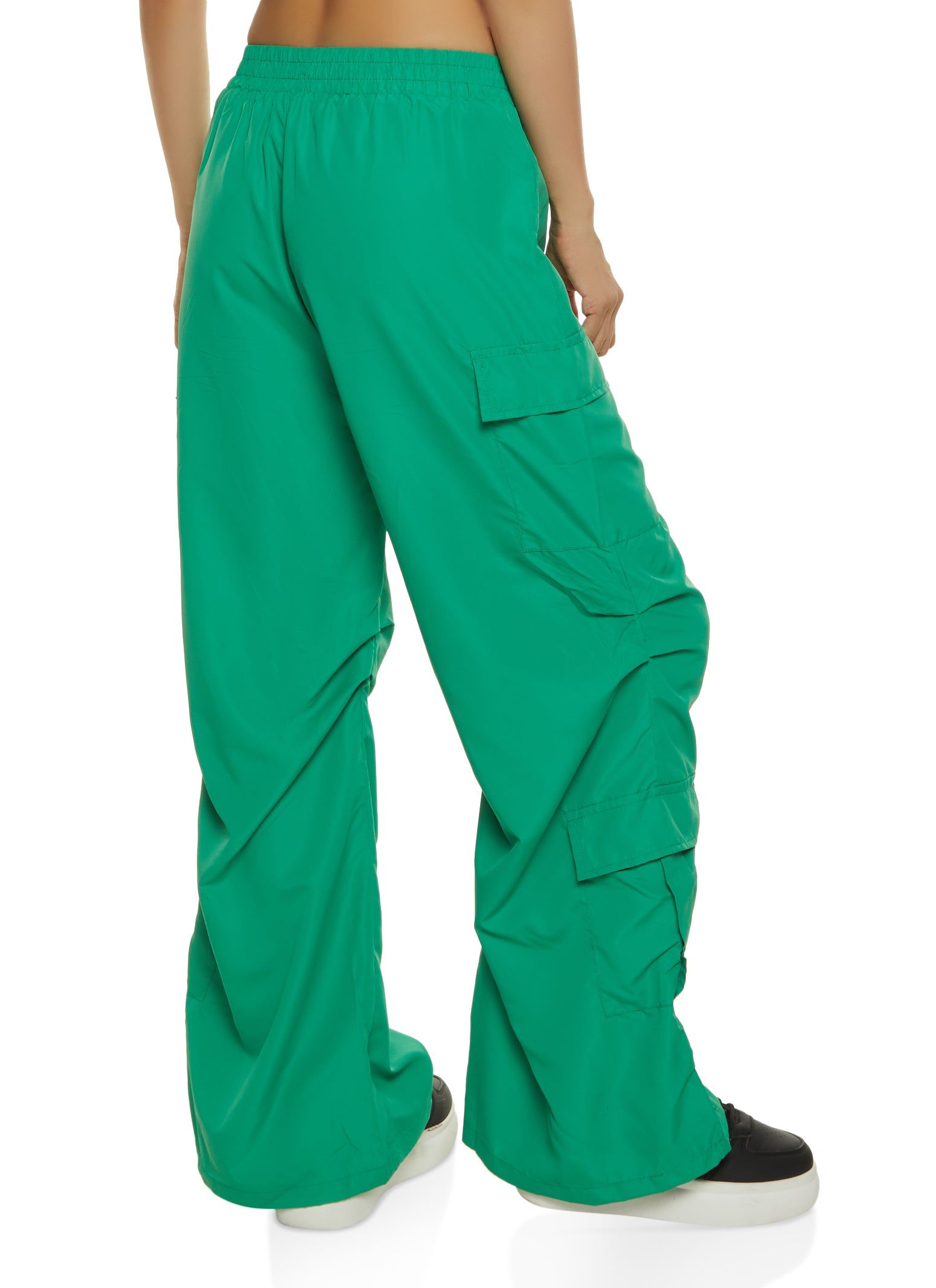 High Waist Ruched Detail Cargo Parachute Pants sold by Rainbow product image thumbnail 3