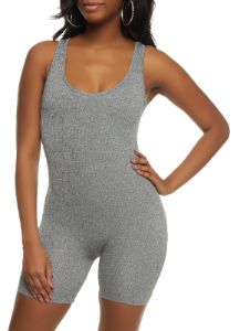 Seamless Ribbed Scoop Neck Romper sold by Rainbow