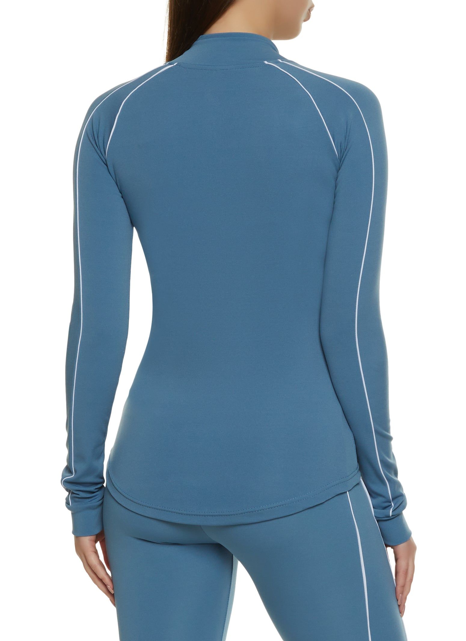 Mock Neck Contrast Piping Track Jacket sold by Rainbow product image thumbnail 3